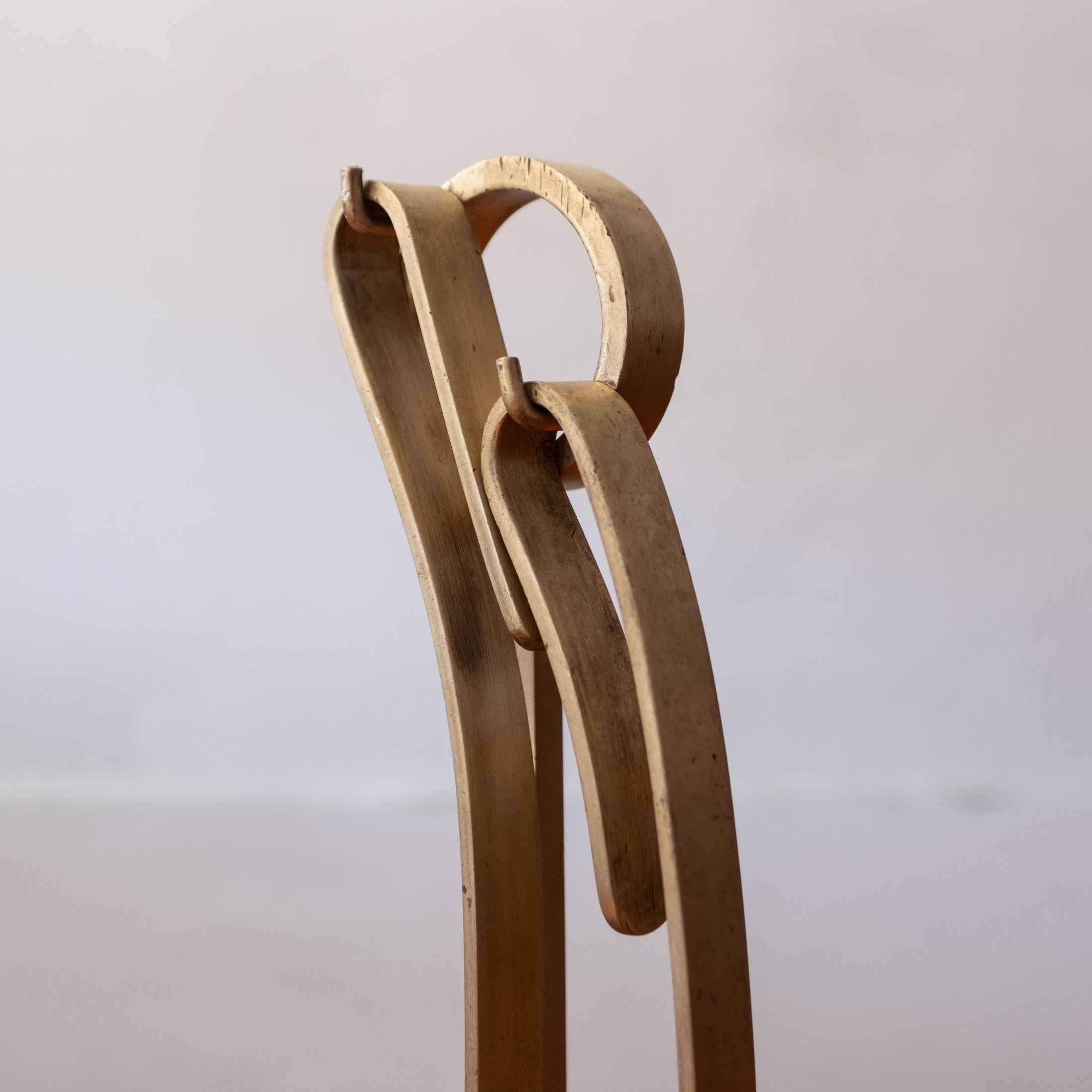 Solid Brass Sculptural Fireplace Tool Set For Sale 2