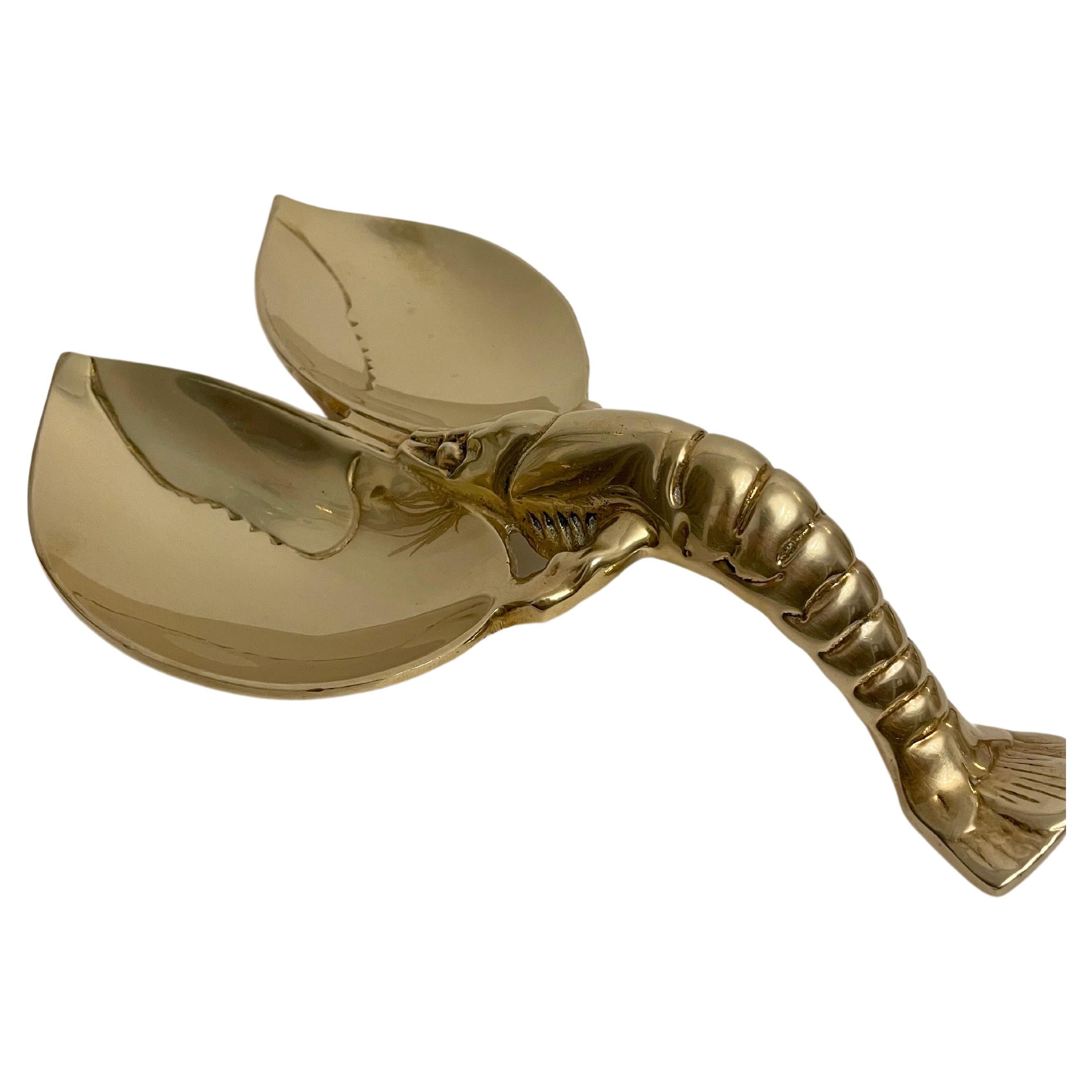 Solid  Brass Sculptural Lobster Dish FREE QUICK SHIP