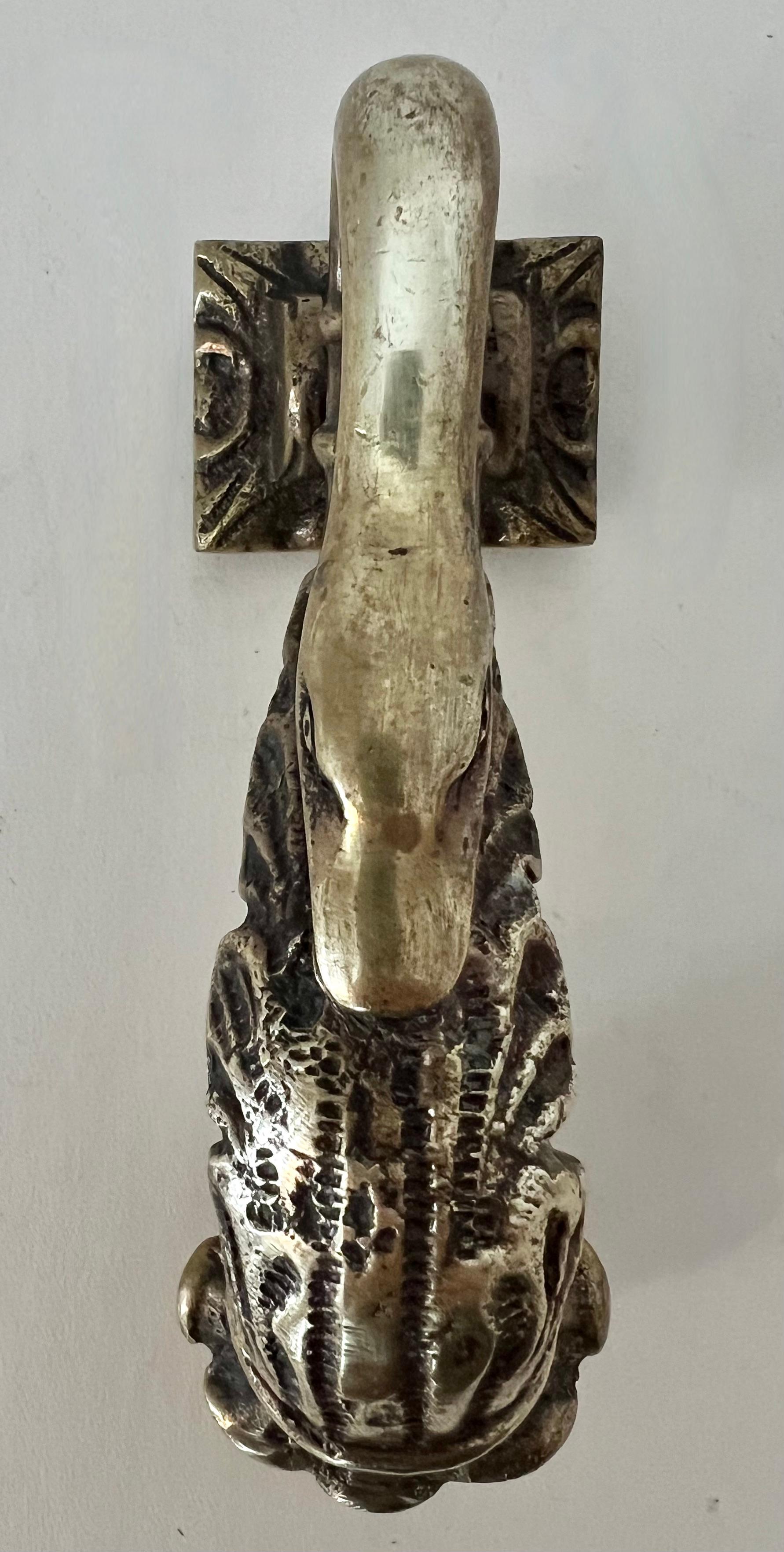 Solid Brass Sculptural Swan Door Knocker 2