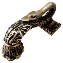 Antique Solid Brass Sculptural Swan Door Knocker