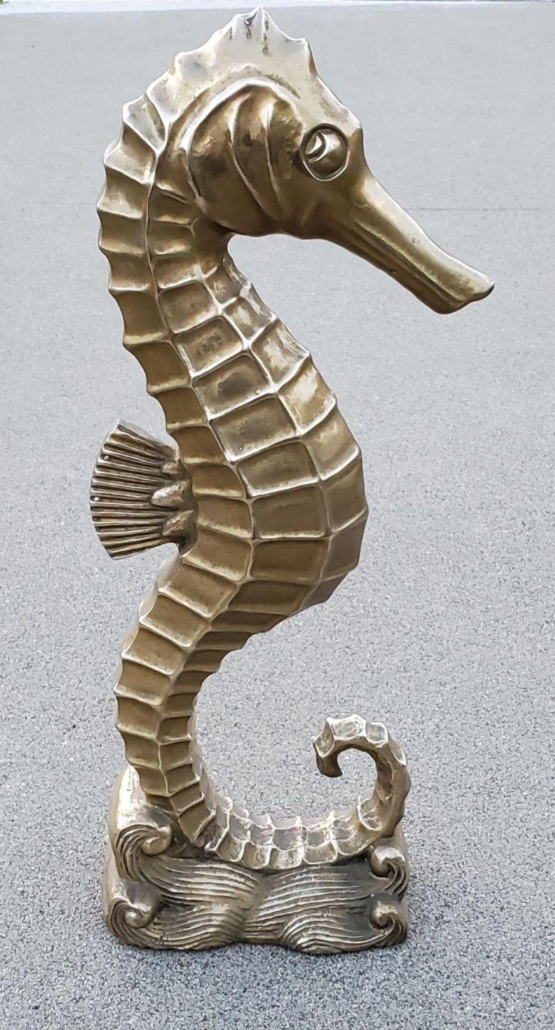 Sculpture d'hippocampe en laiton massif Hollywood Regency/moderne du milieu du siècle dernier en vente 5