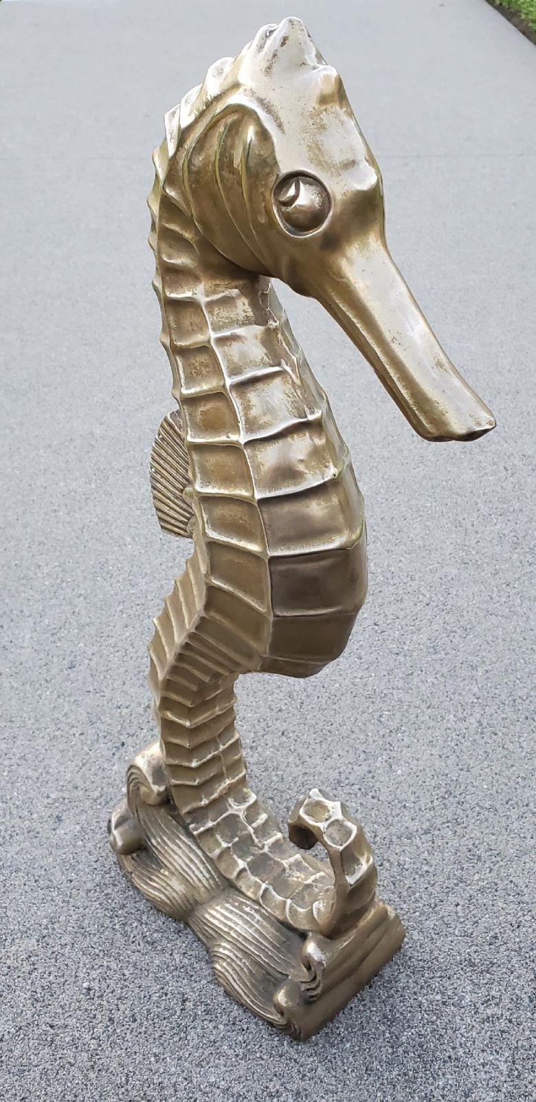 Sculpture d'hippocampe en laiton massif Hollywood Regency/moderne du milieu du siècle dernier en vente 7