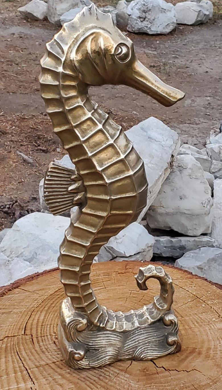 Sculpture d'hippocampe en laiton massif Hollywood Regency/moderne du milieu du siècle dernier en vente 10