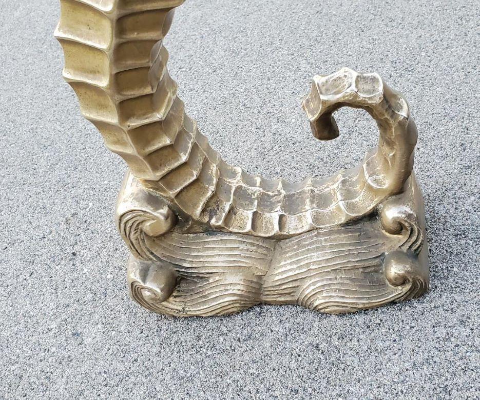 Sculpture d'hippocampe en laiton massif Hollywood Regency/moderne du milieu du siècle dernier en vente 11