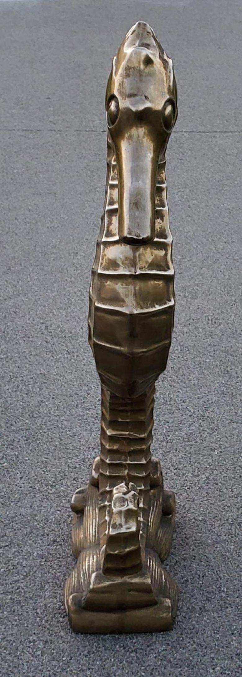 Sculpture d'hippocampe en laiton massif Hollywood Regency/moderne du milieu du siècle dernier en vente 12