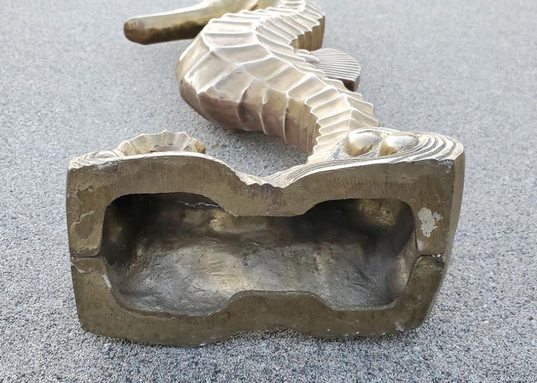 Sculpture d'hippocampe en laiton massif Hollywood Regency/moderne du milieu du siècle dernier en vente 13