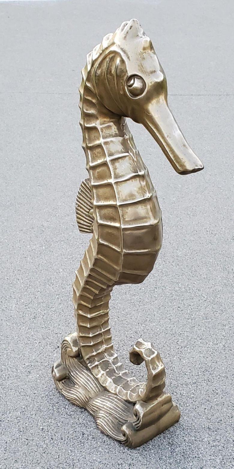 Sculpture d'hippocampe en laiton massif Hollywood Regency/moderne du milieu du siècle dernier en vente 14