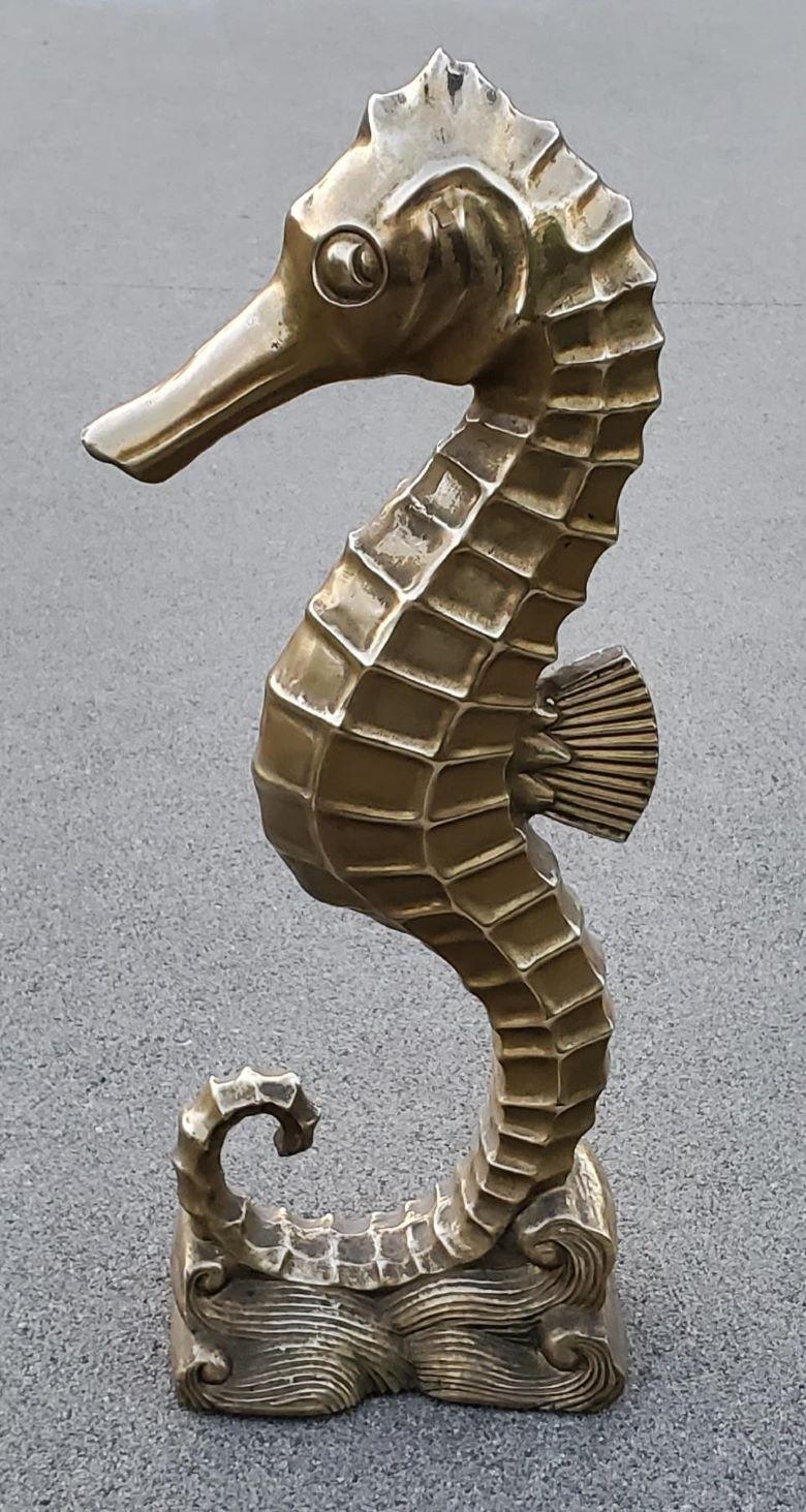 Sculpture d'hippocampe en laiton massif Hollywood Regency/moderne du milieu du siècle dernier en vente 1
