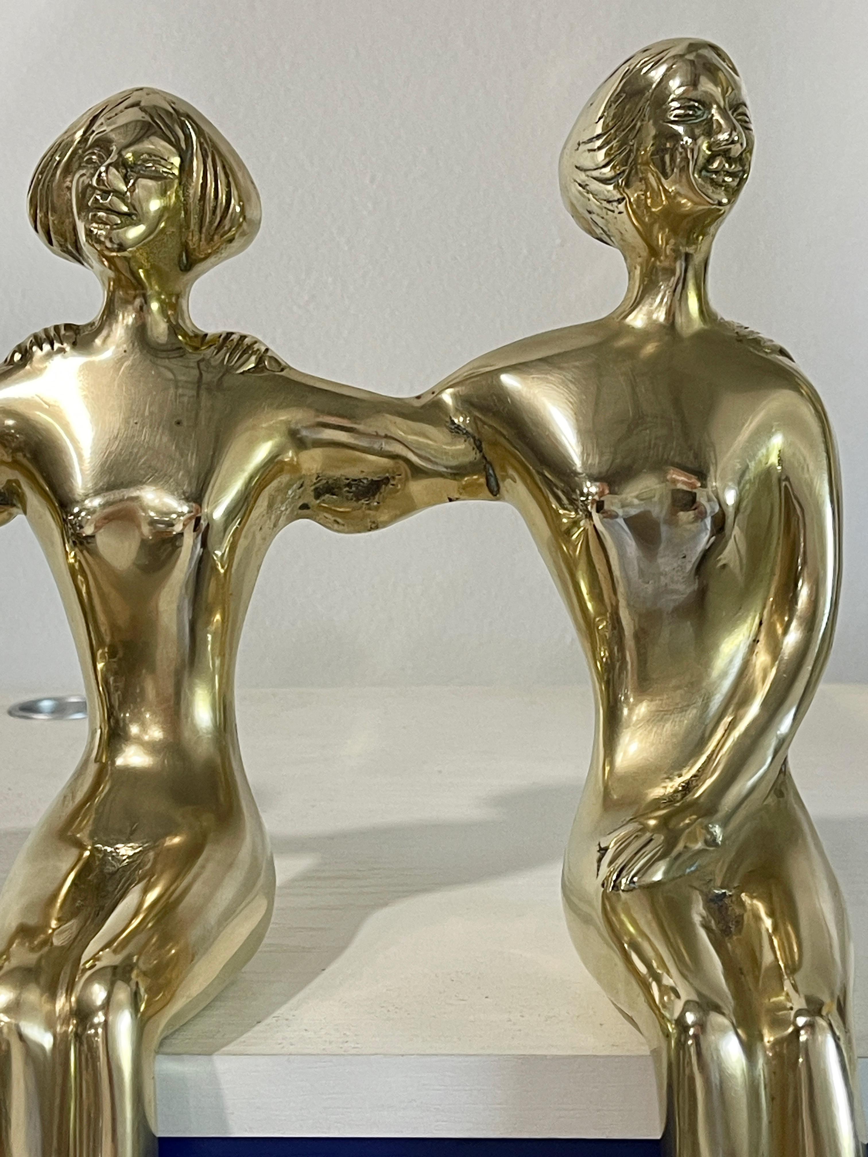 Late 20th Century Solid Brass Shelf Sitters by Dolbi Cashier