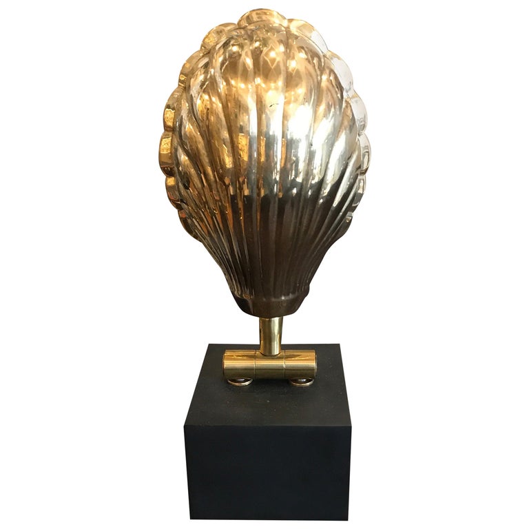 Solid Brass Shell Form Desk Lamp For Sale at 1stDibs
