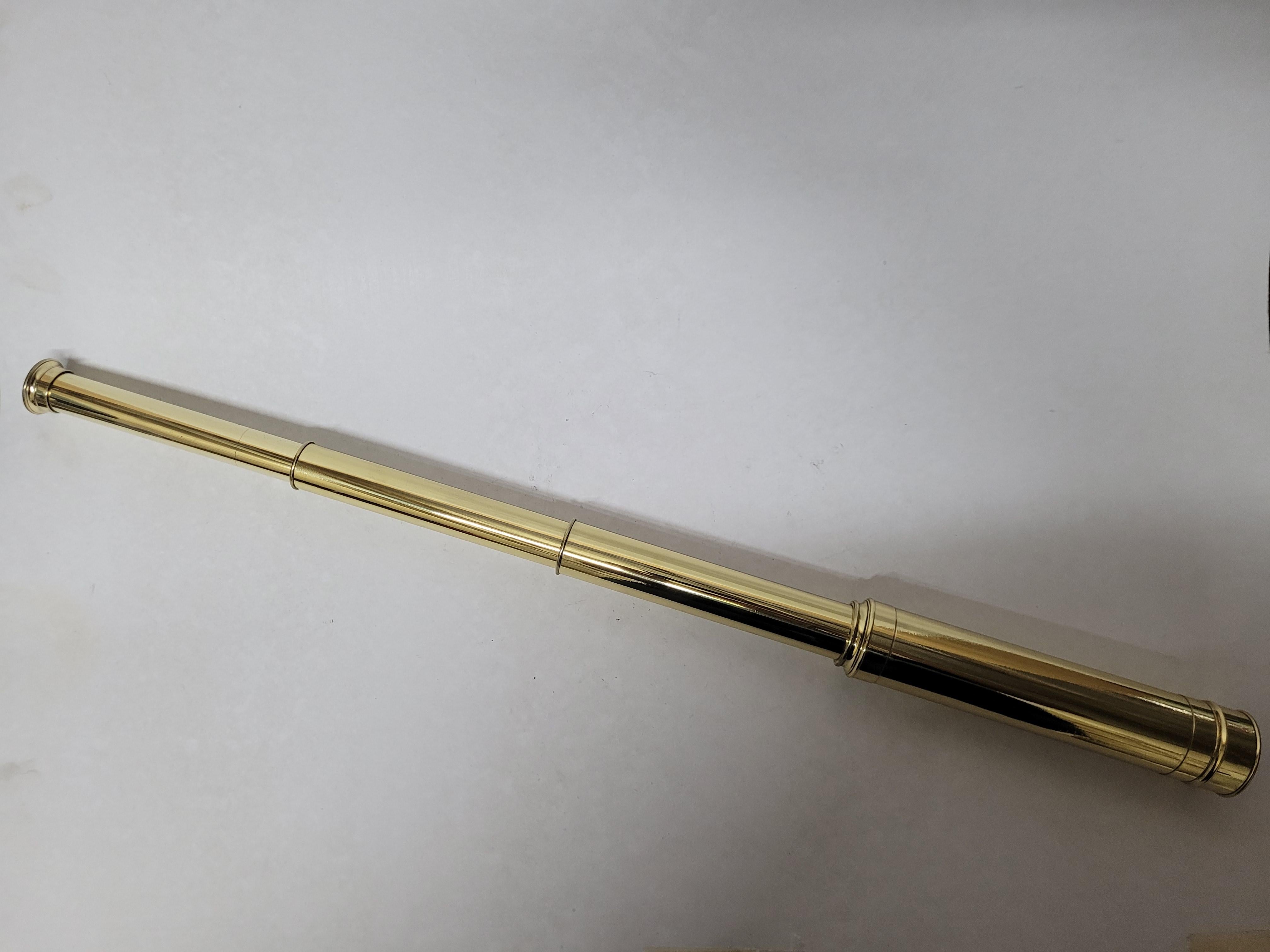 North American Solid Brass Ship Captains Telescope For Sale