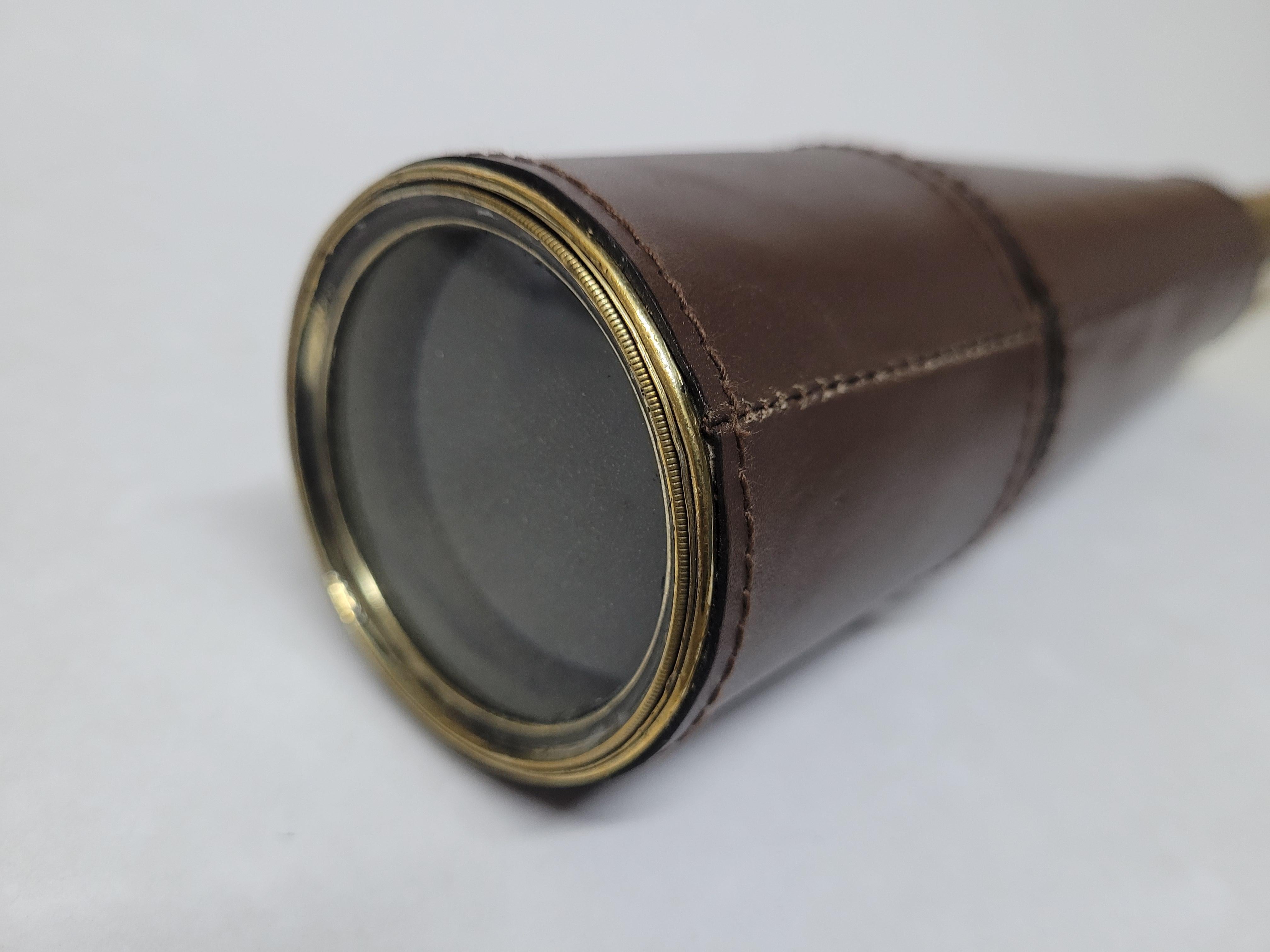 Solid Brass Ship Captains Telescope In Good Condition In Norwell, MA