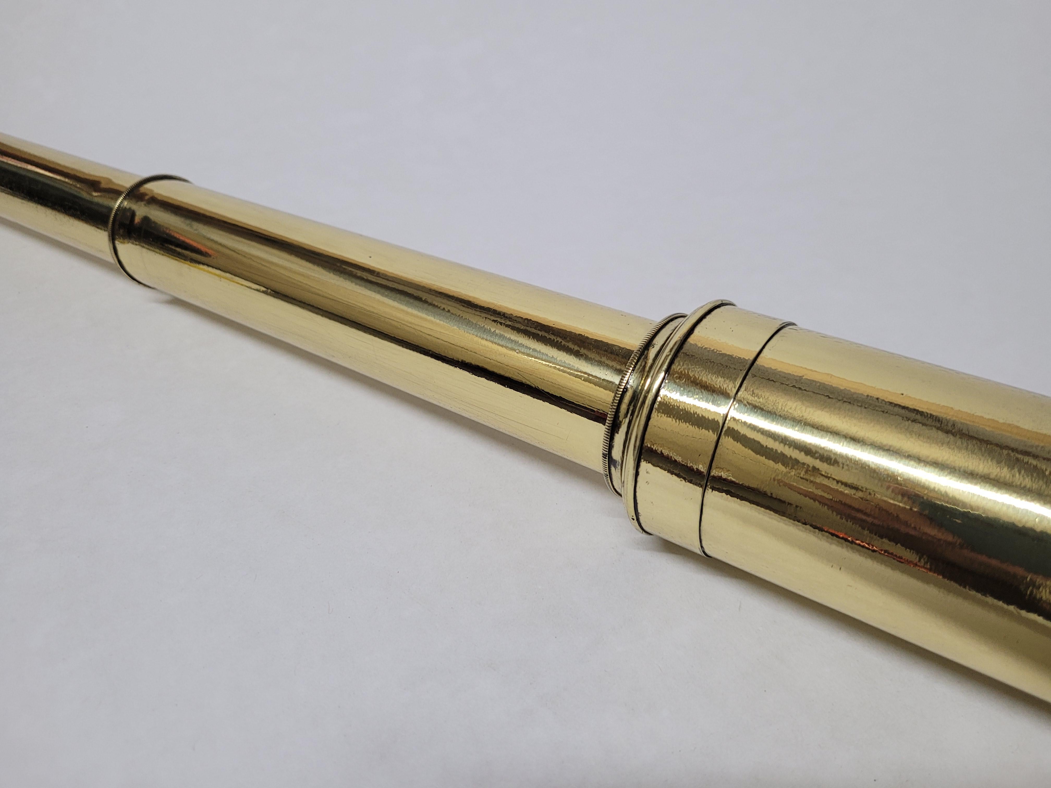Mid-20th Century Solid Brass Ship Captains Telescope For Sale