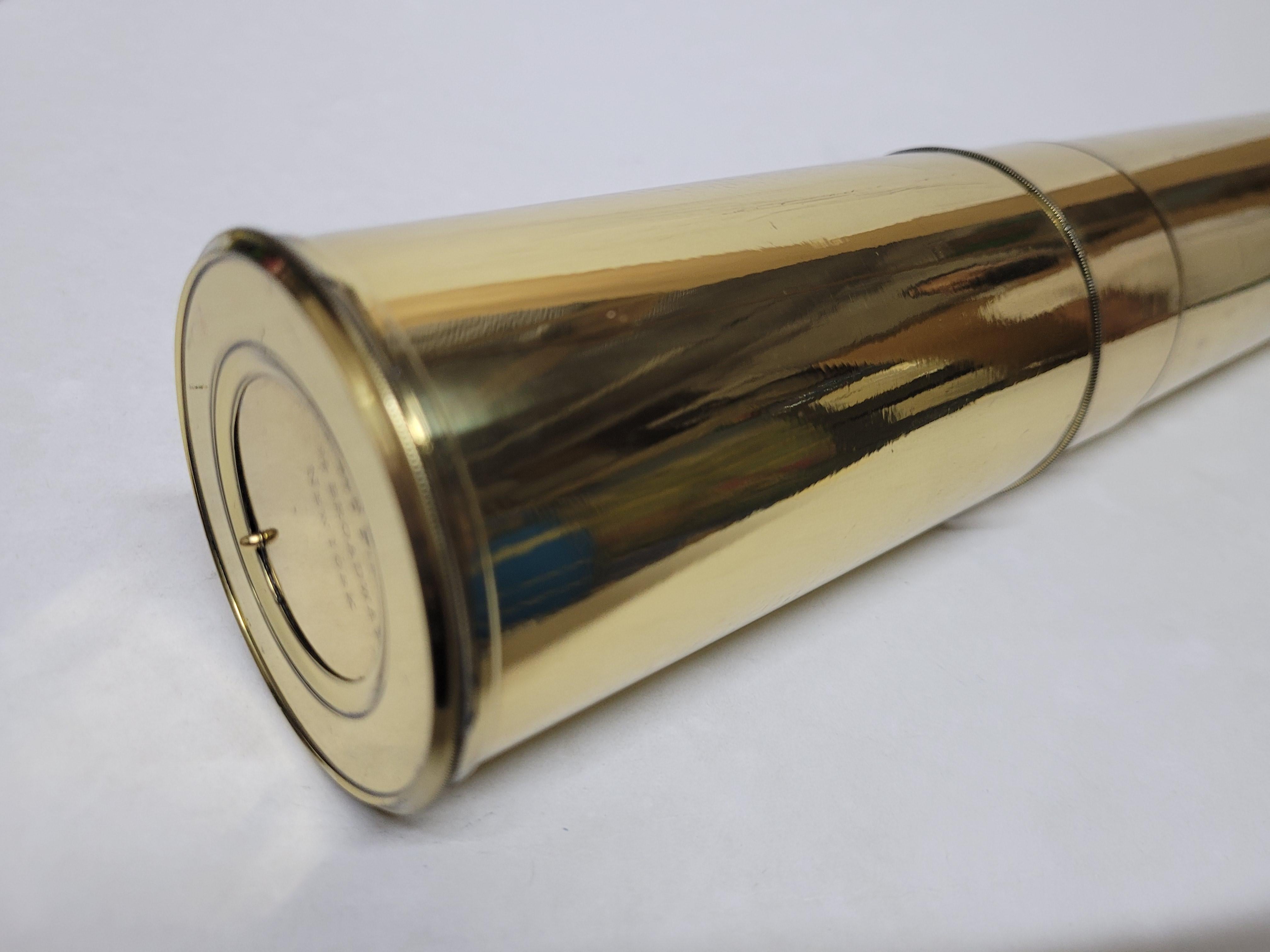 Early 20th Century Solid Brass Ship Captains Telescope For Sale