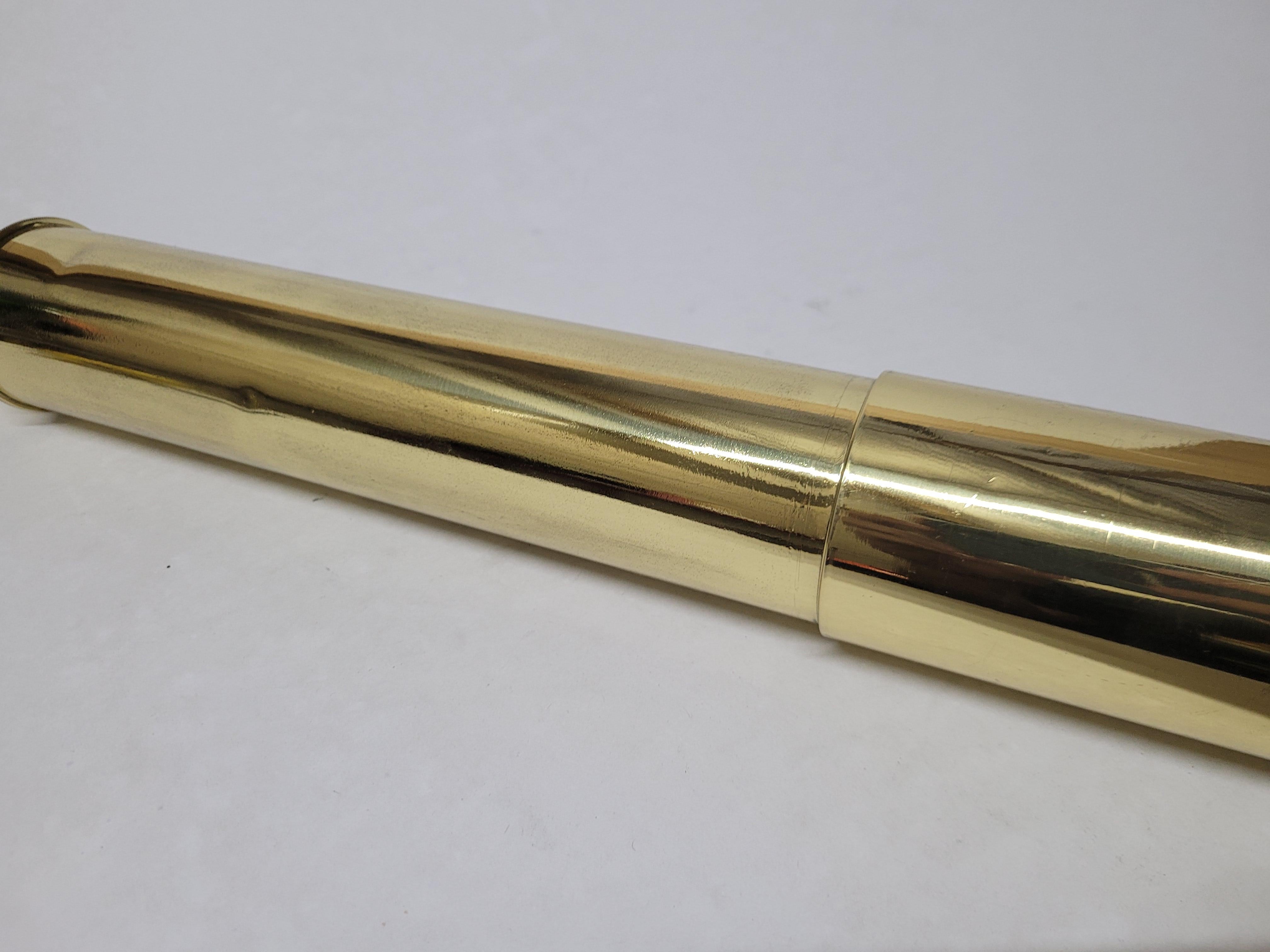 Early 20th Century Solid Brass Ship Captains Telescope For Sale