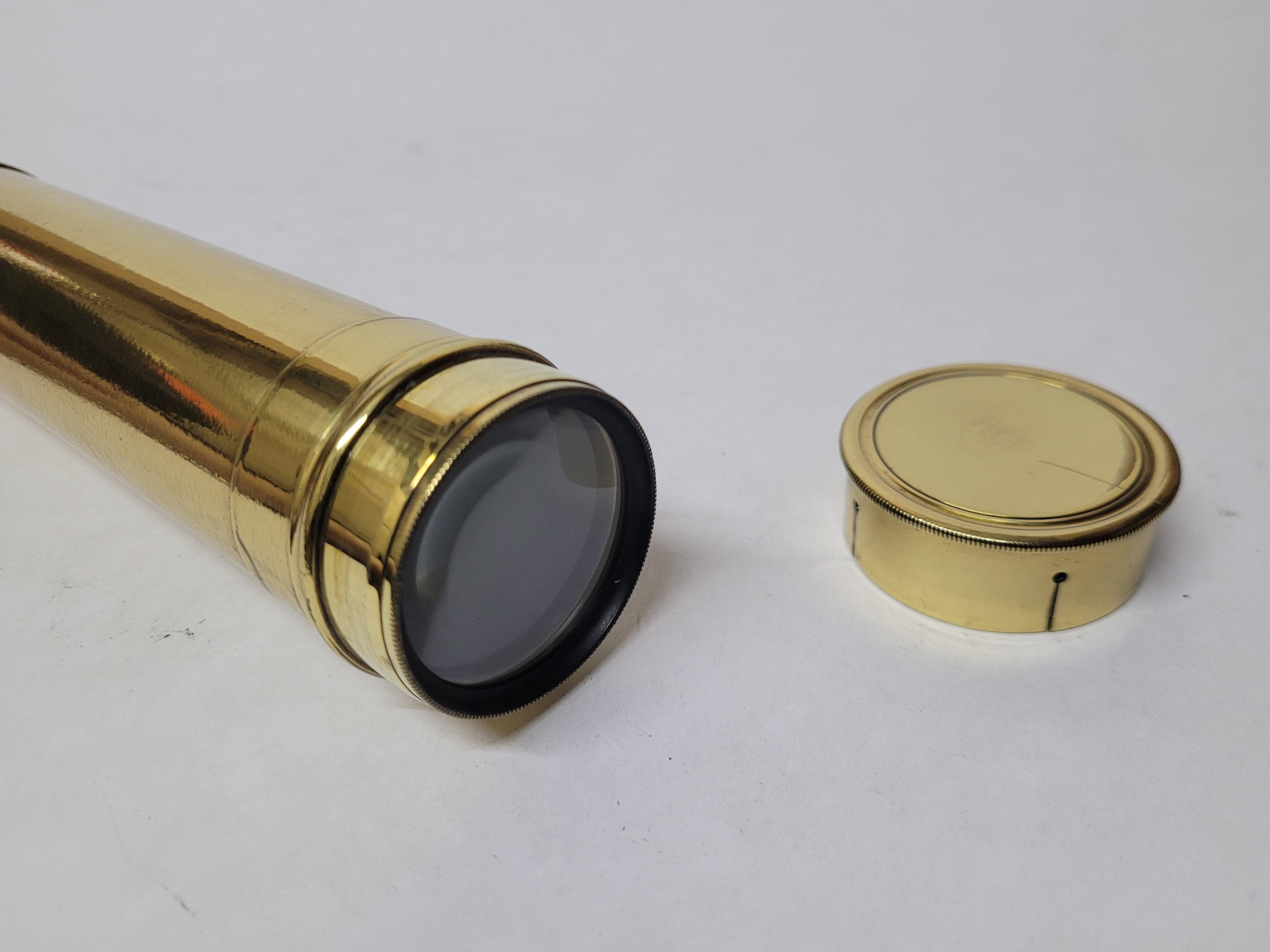 Mid-20th Century Solid Brass Ship Captains Telescope For Sale