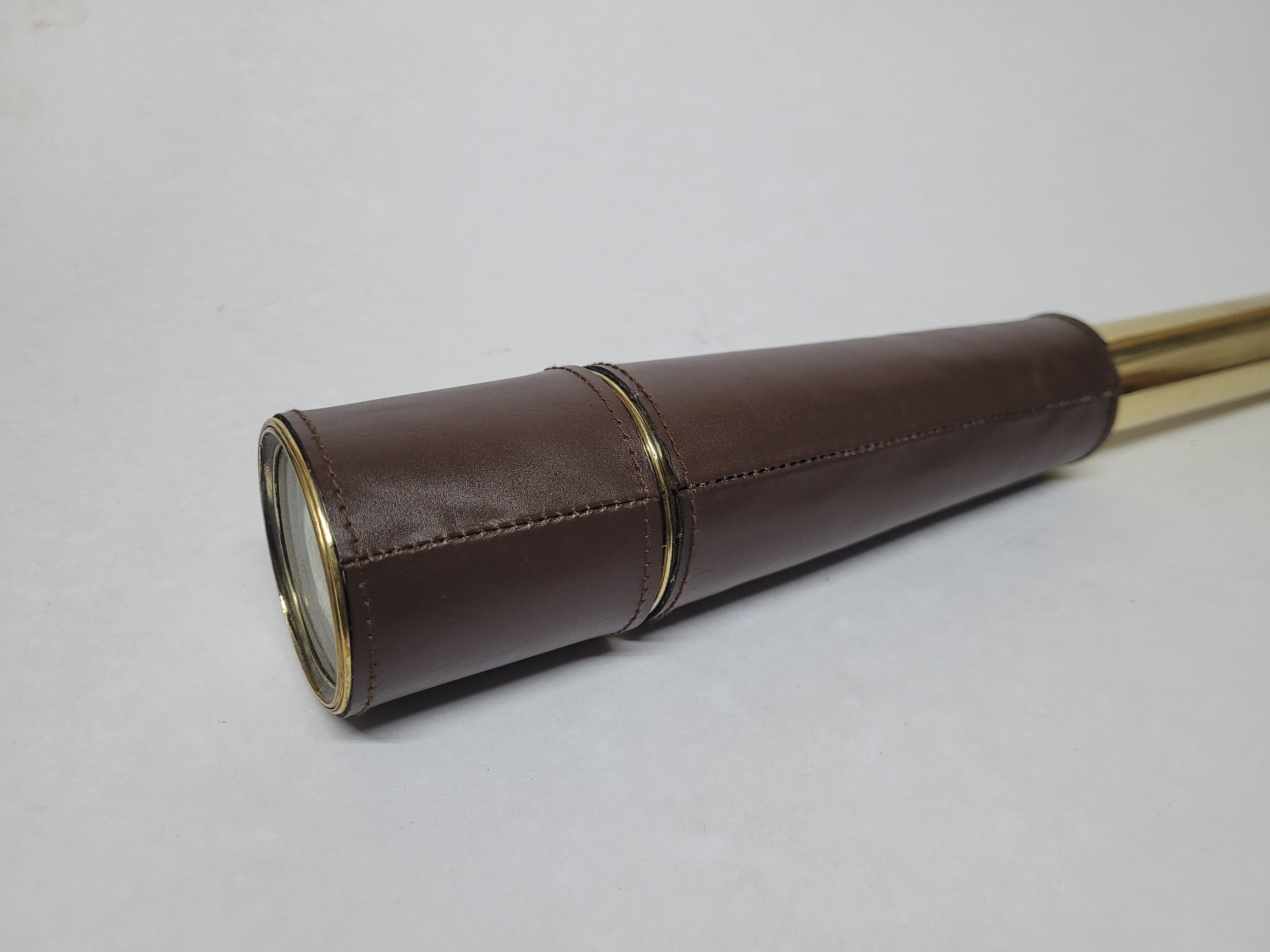 Early 20th Century Solid Brass Ship Captains Telescope For Sale