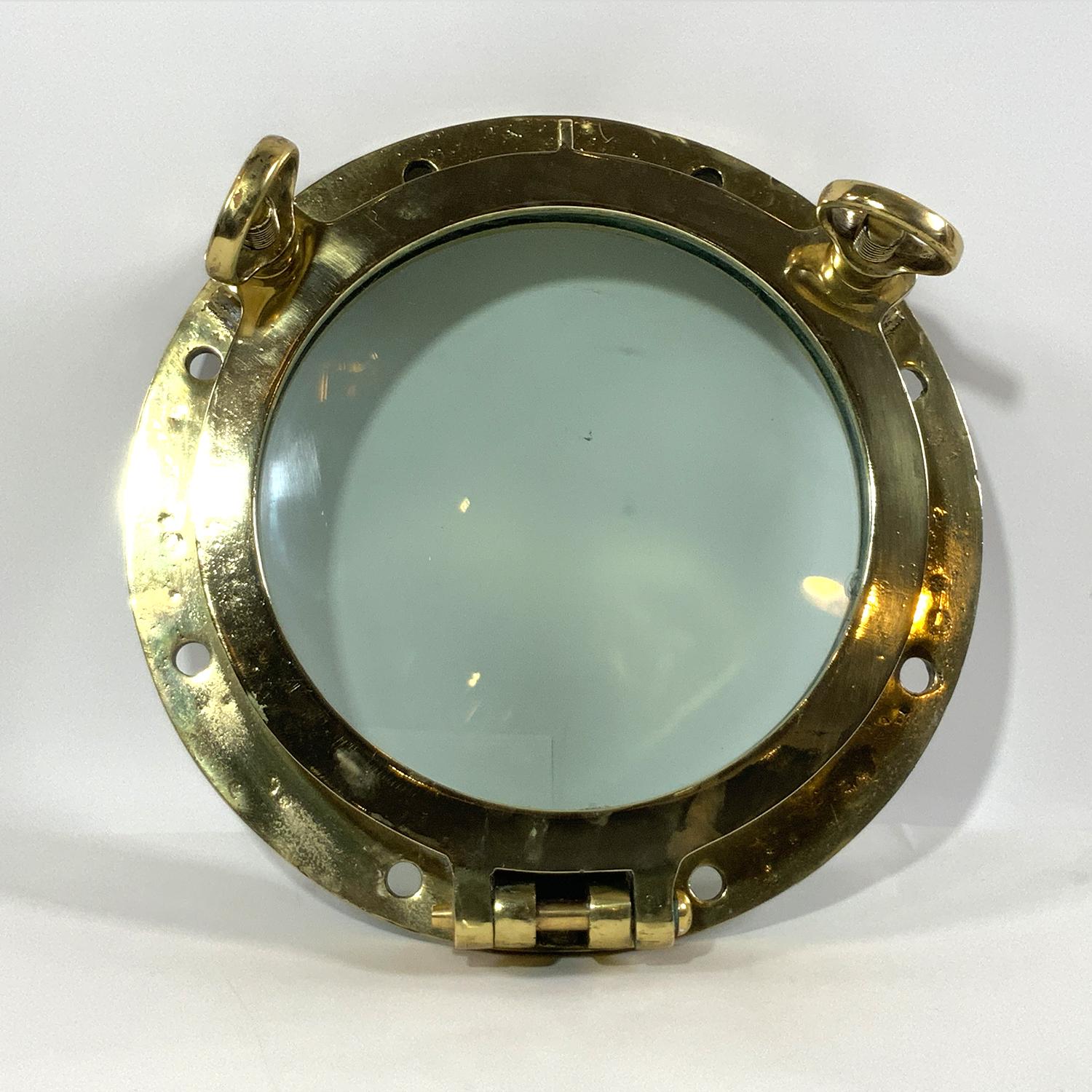 Lacquered Solid Brass Ship or Yacht Porthole
