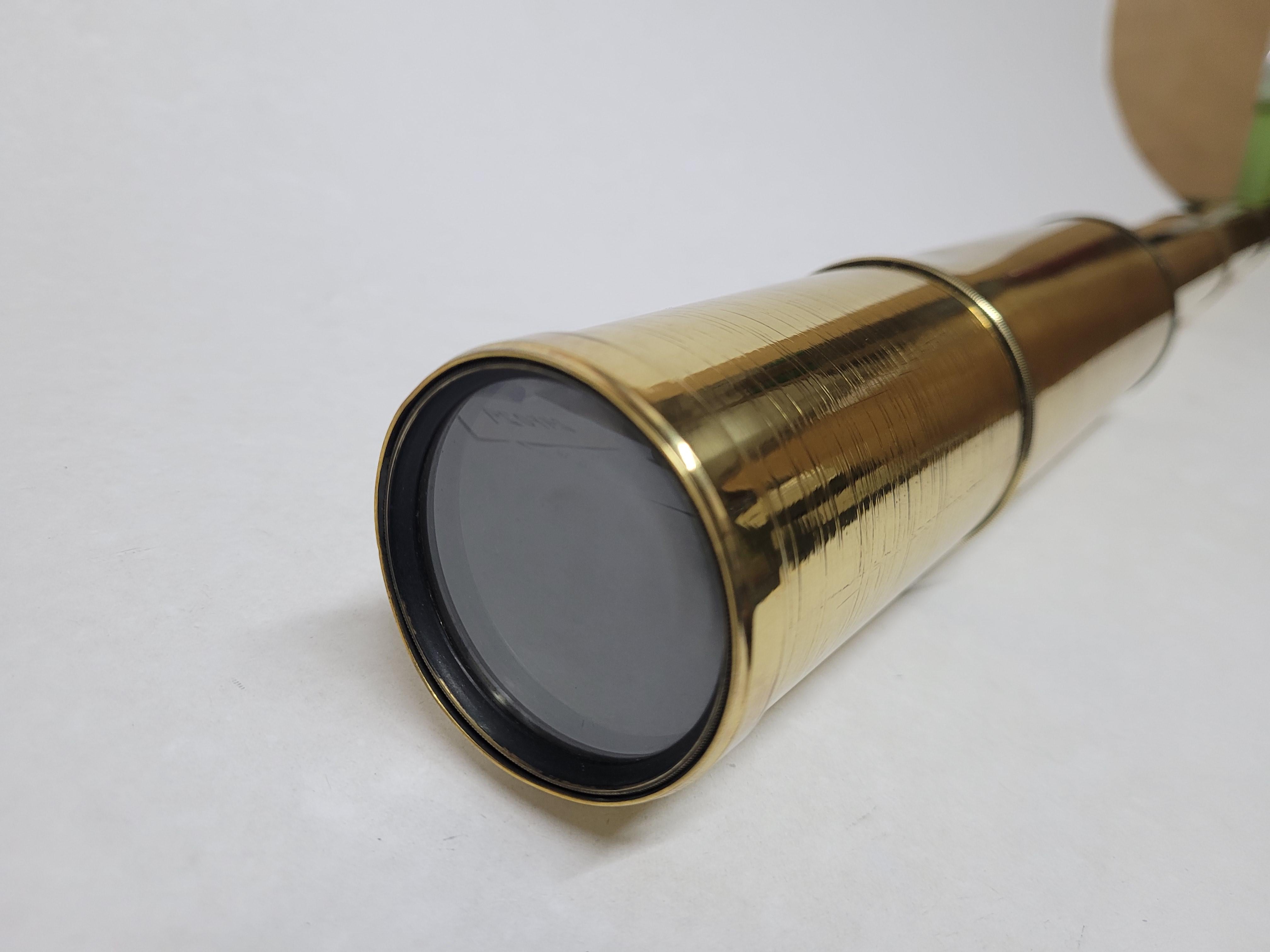 Solid Brass Ship Rifle Telescope In Good Condition For Sale In Norwell, MA