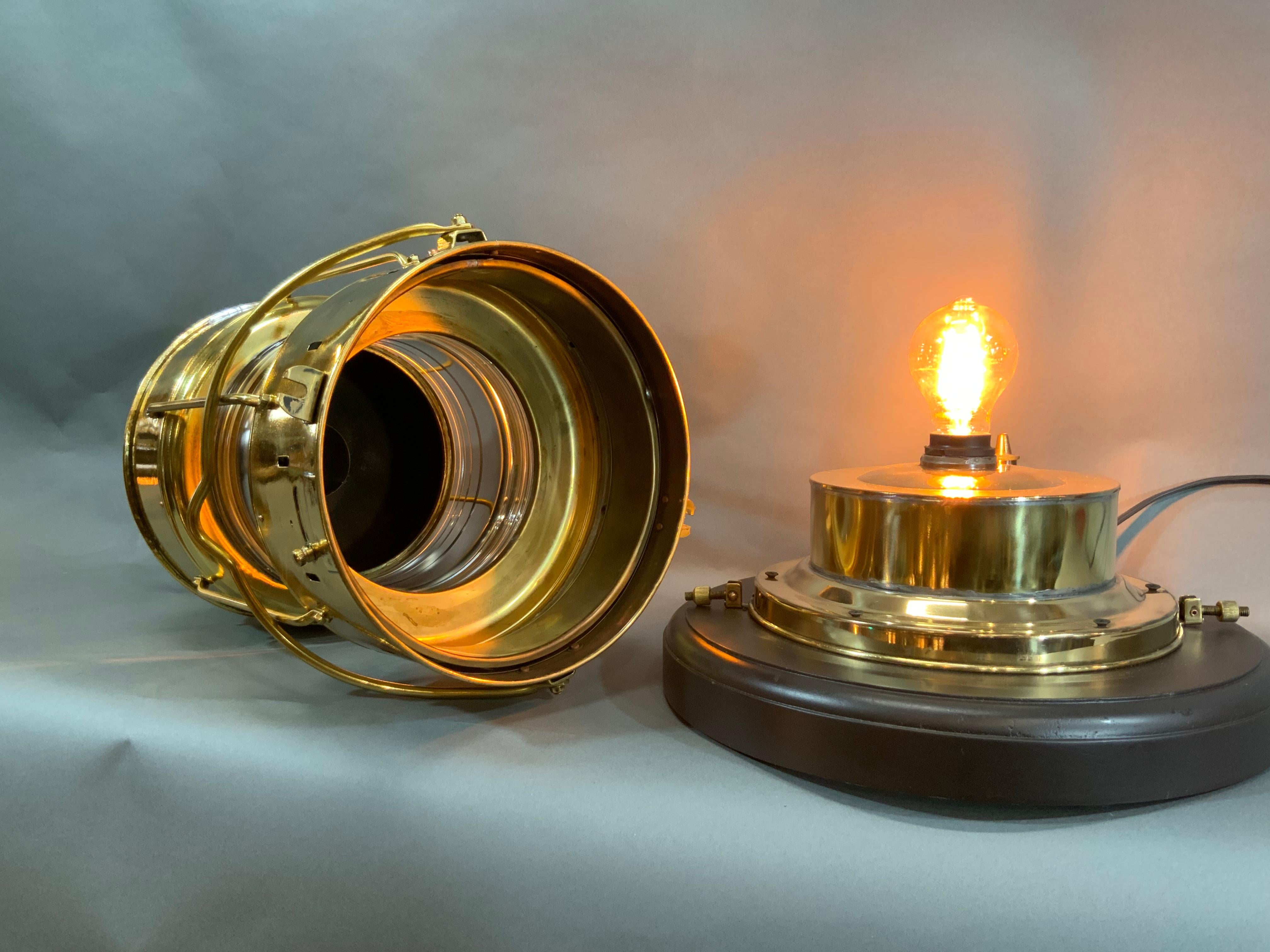Solid Brass Ship’s Anchor Lantern For Sale 5
