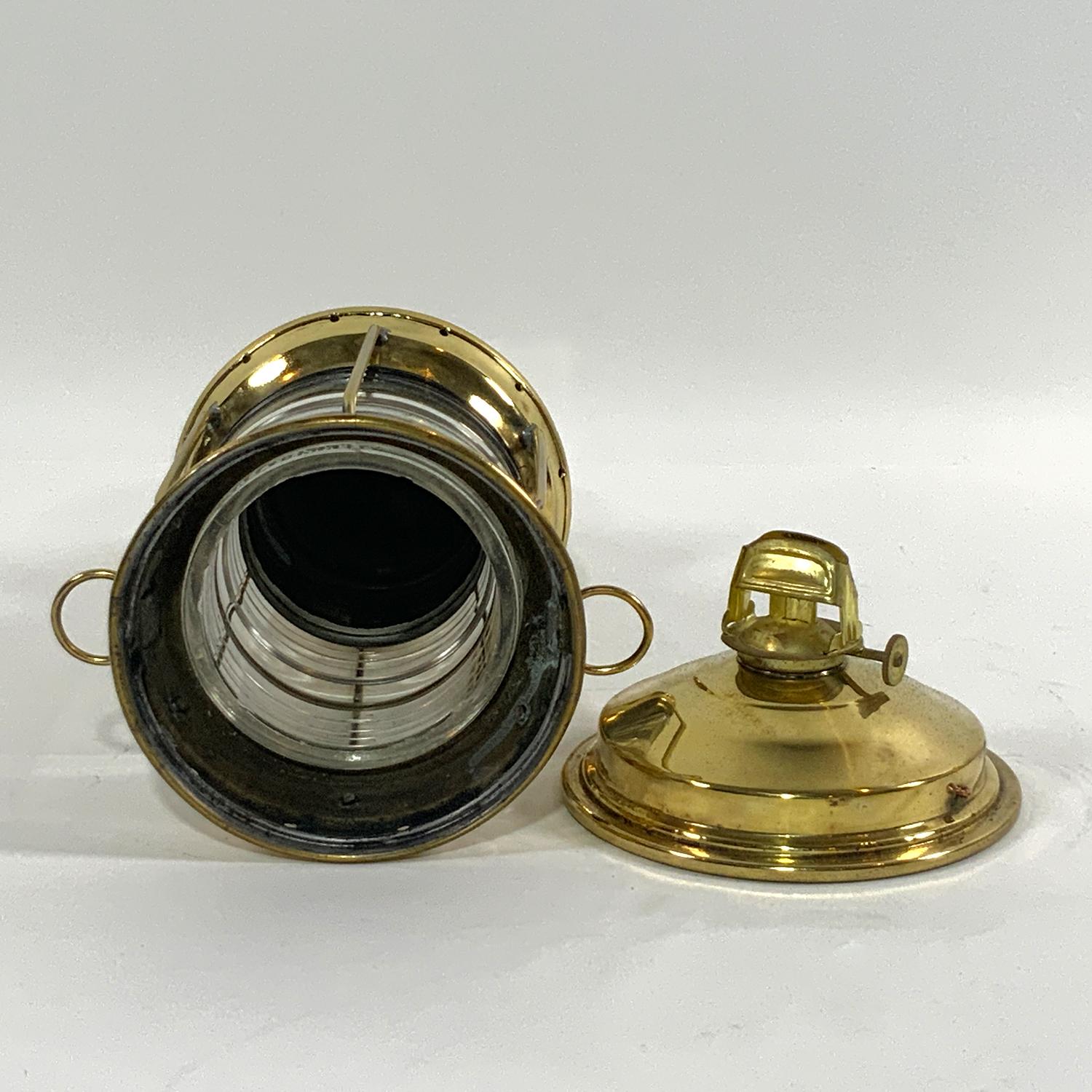 Mid-20th Century Solid Brass Ships Anchor Lantern For Sale