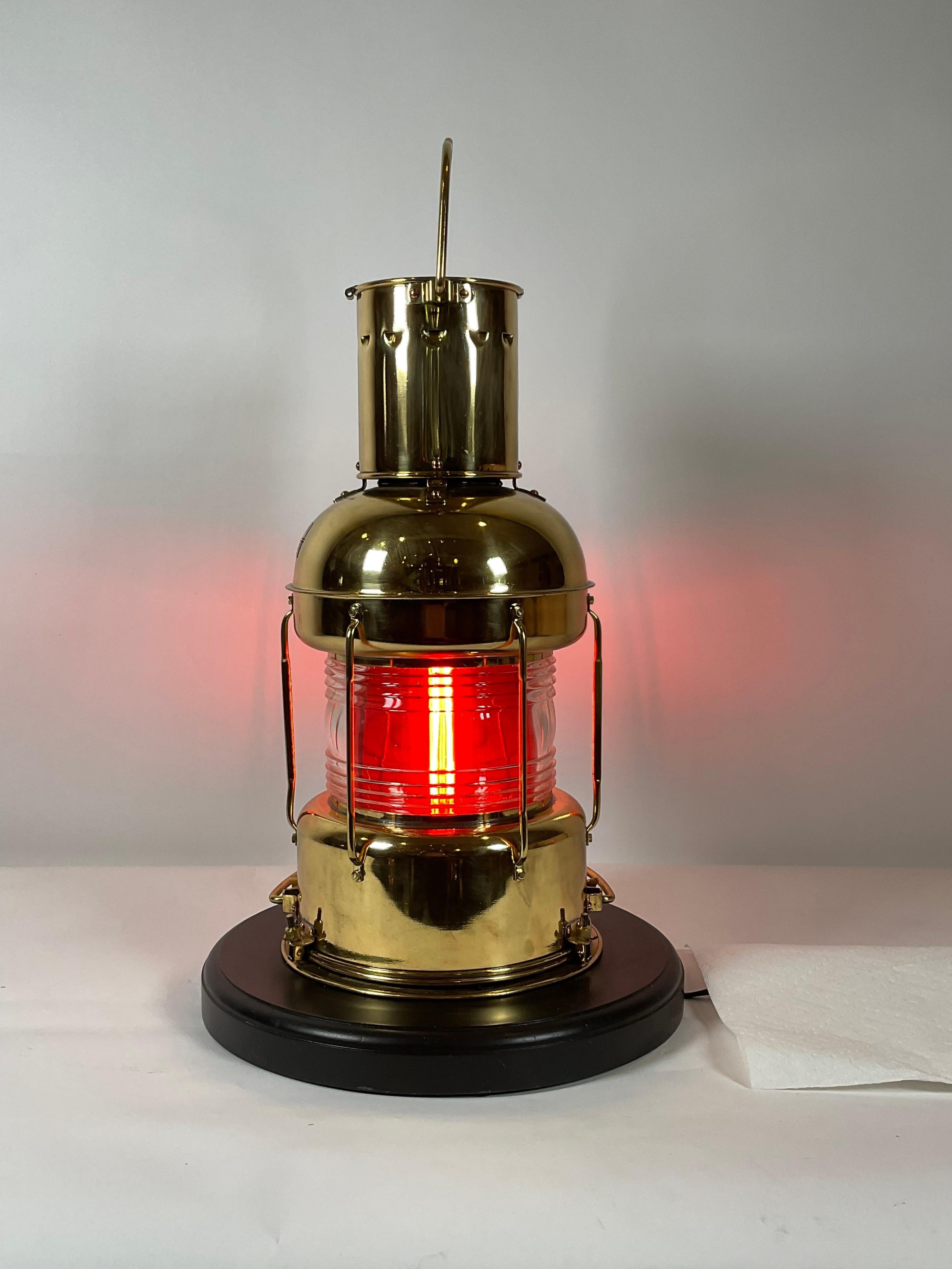Mid-20th Century Solid Brass Ship’s Anchor Lantern For Sale