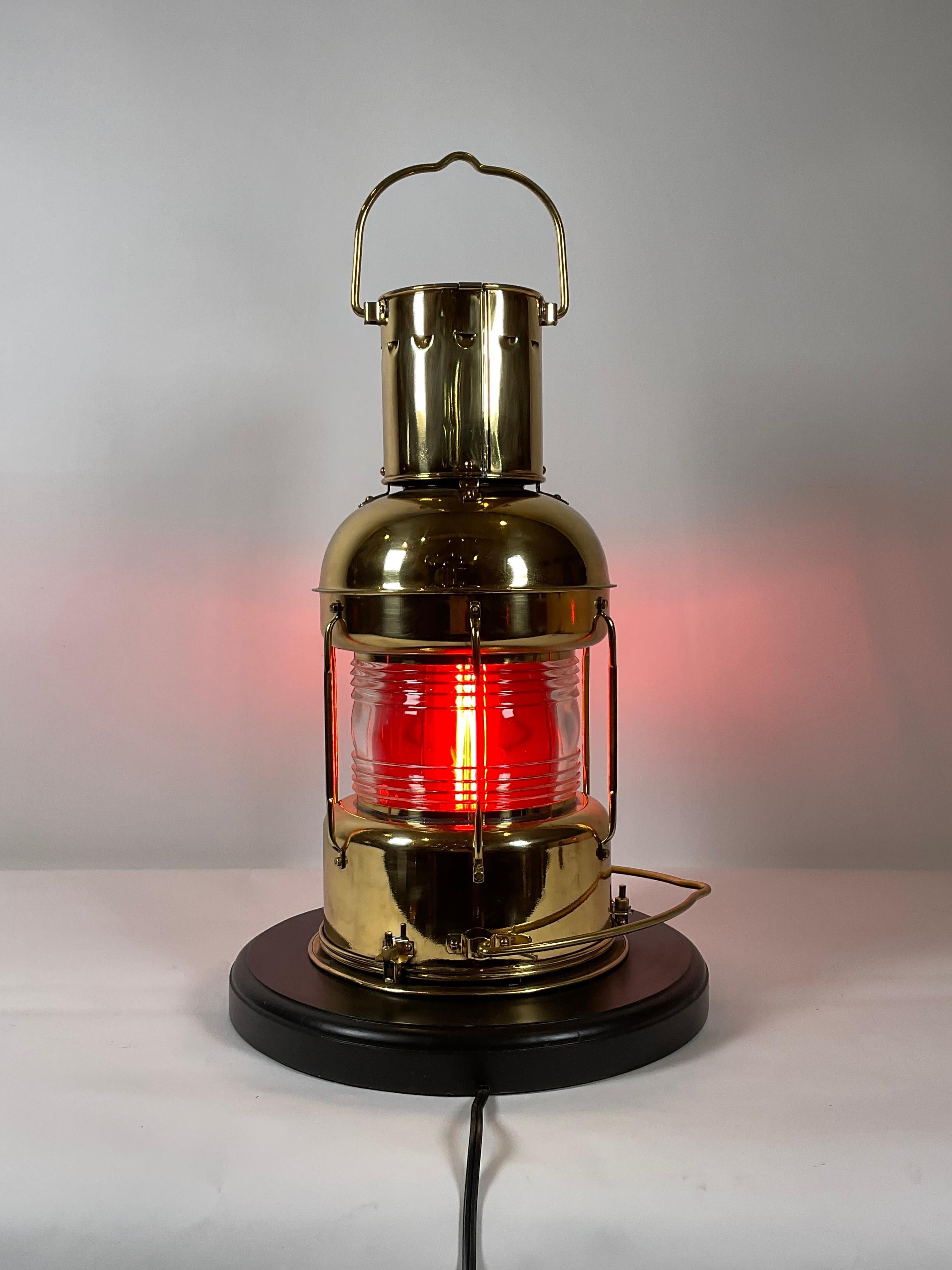 Solid Brass Ship’s Anchor Lantern For Sale 1