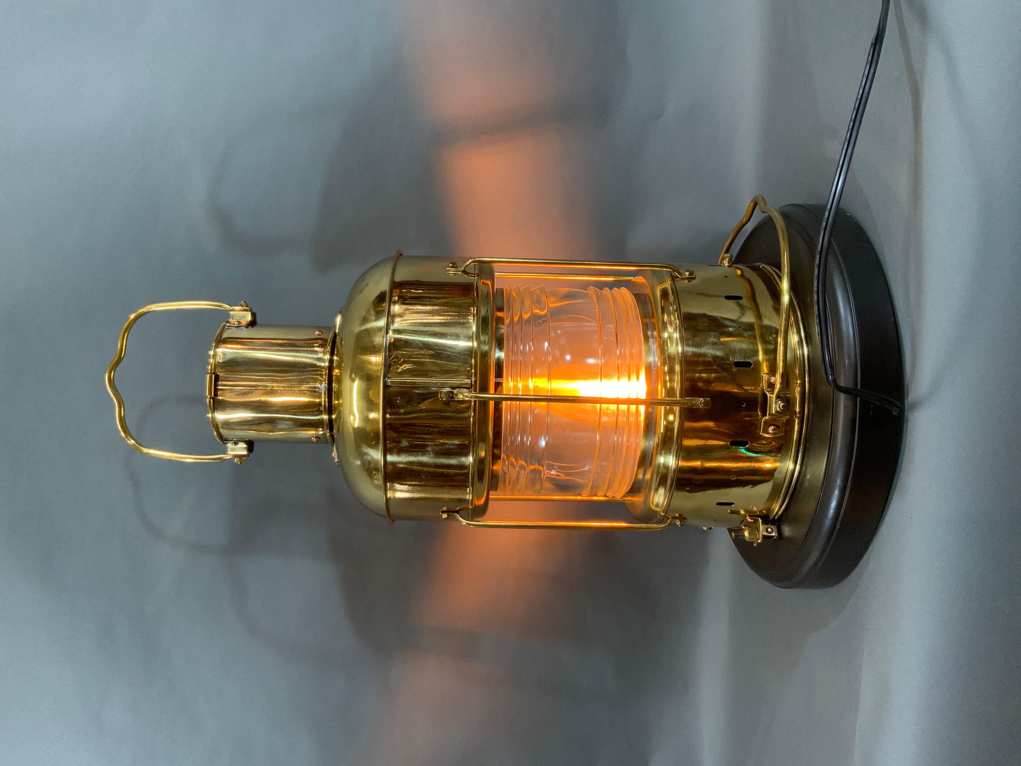 Solid Brass Ship’s Anchor Lantern For Sale 2