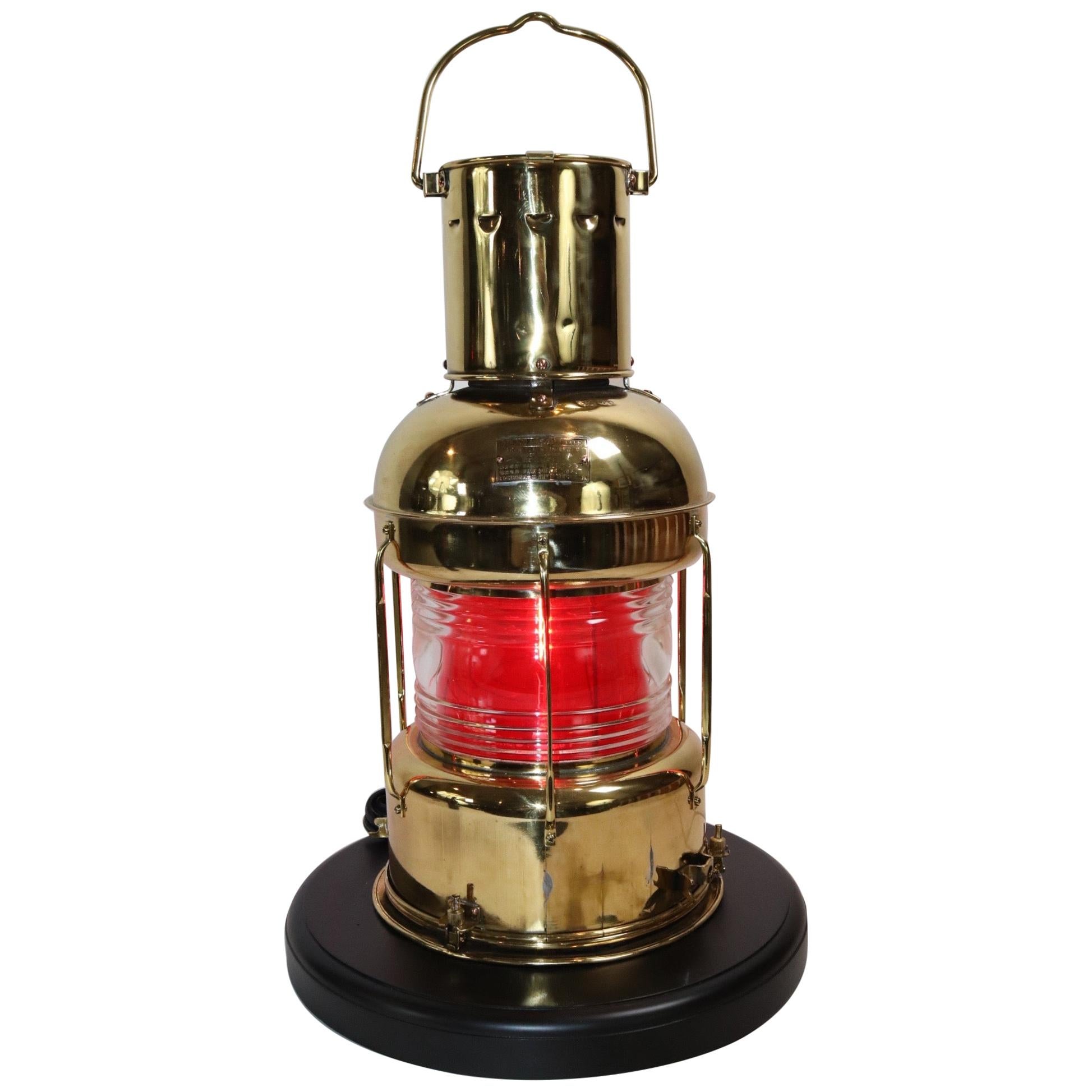 Solid Brass Ships Anchor Lantern For Sale