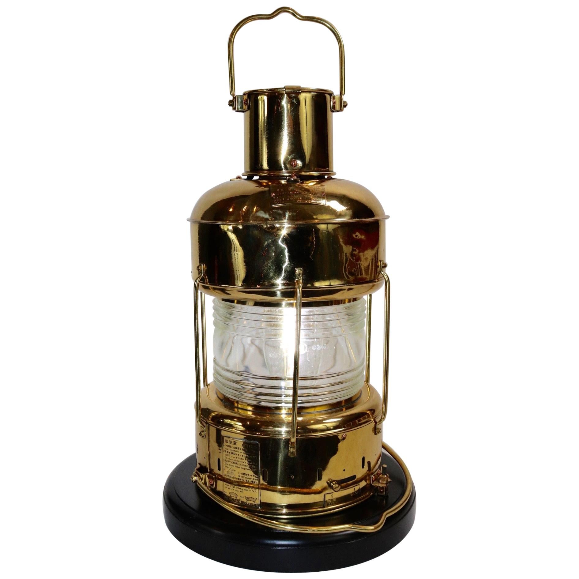 Solid Brass Ships Anchor Lantern For Sale