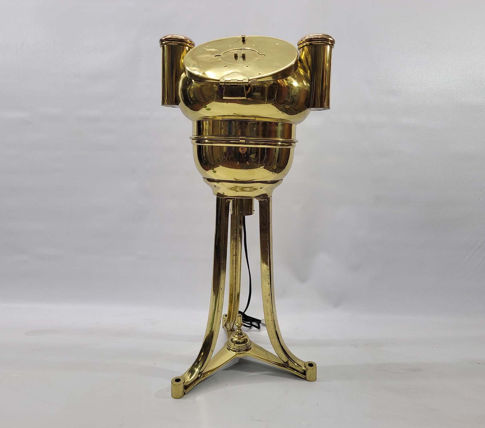 North American Solid Brass Ships Binnacle Stand For Sale