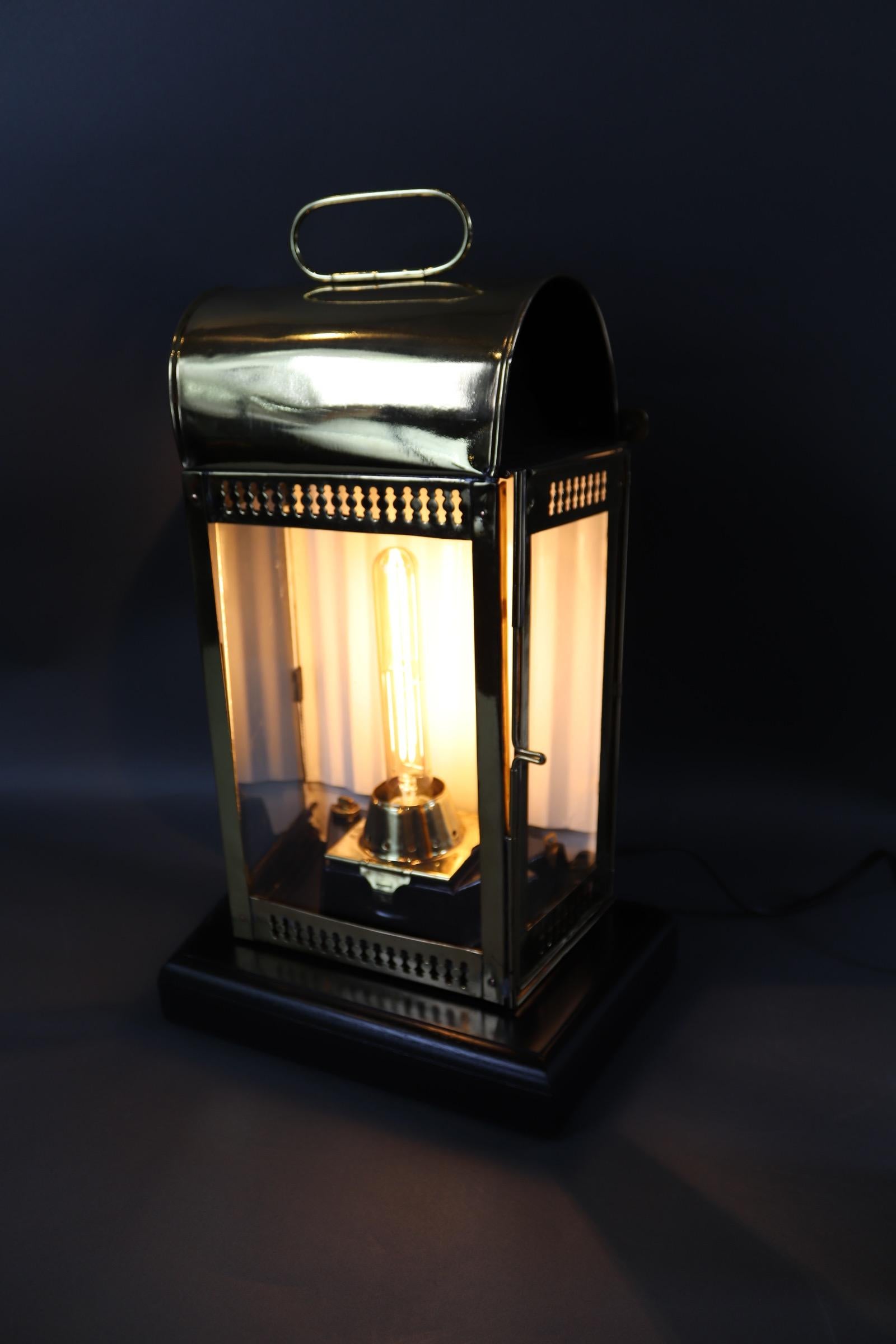 Mid-20th Century Solid Brass Ships Cabin Lantern