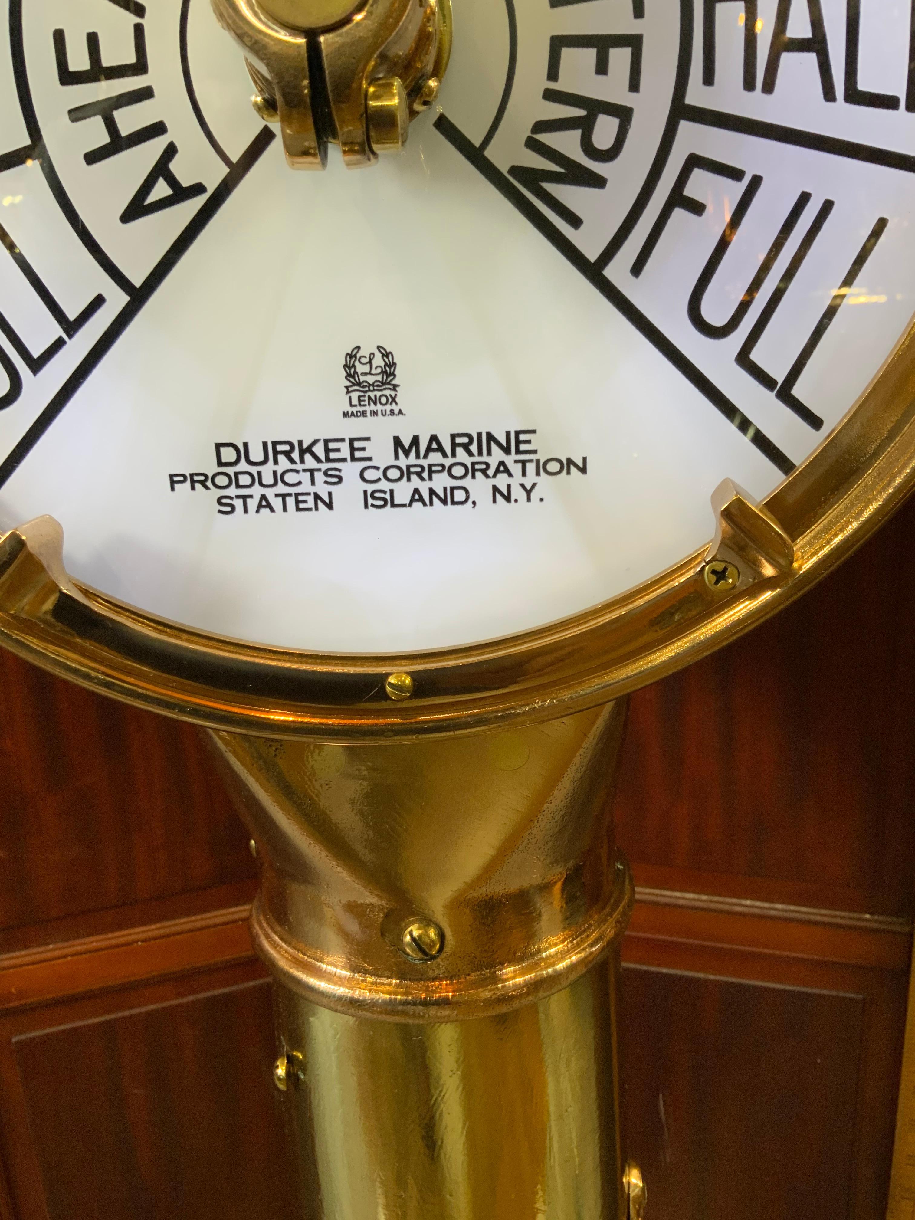 Solid Brass Ships Engine Order Telegraph By Durkee Marine 2