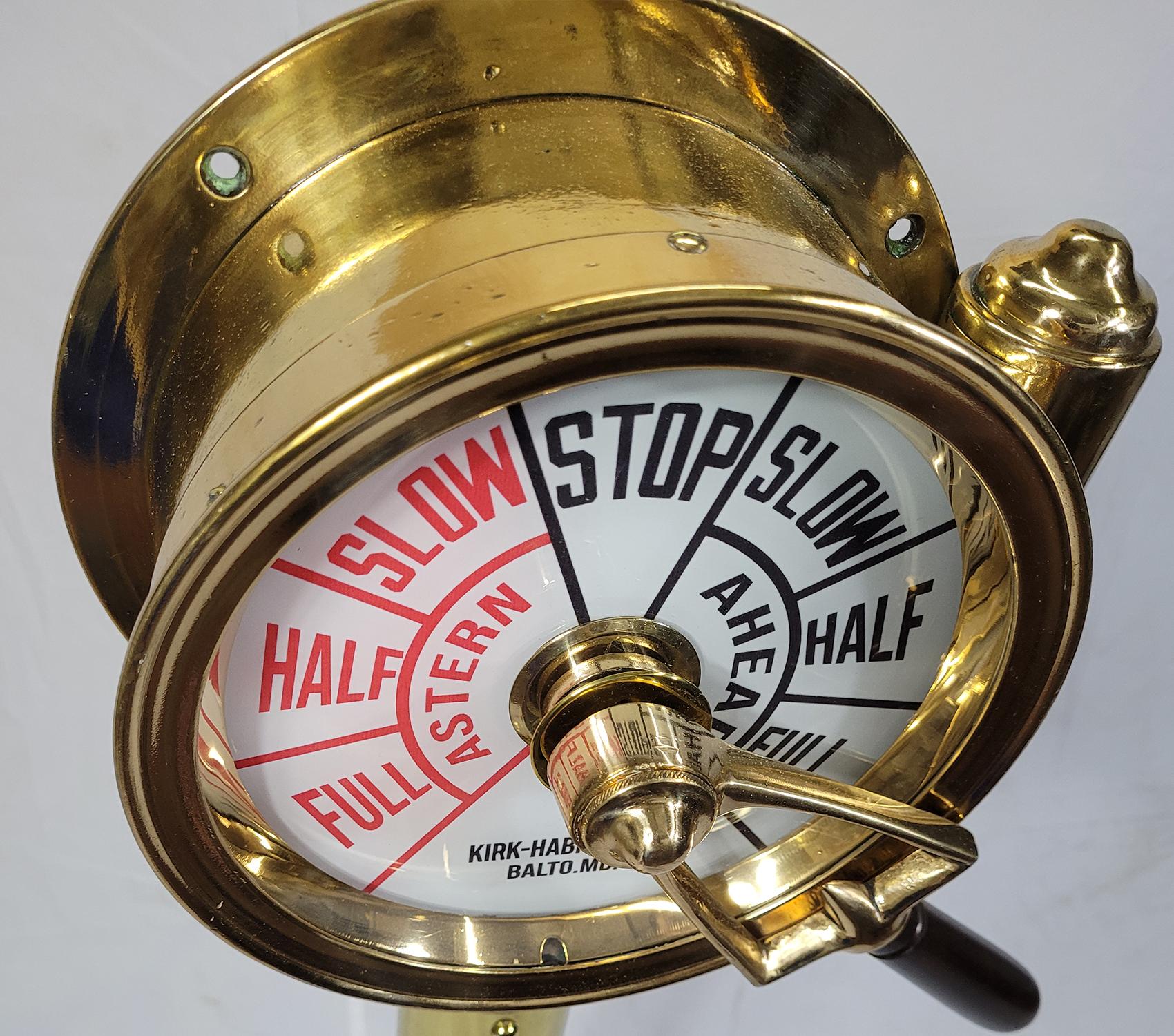 Mid-20th Century Solid Brass Ships Engine Order Telegraph