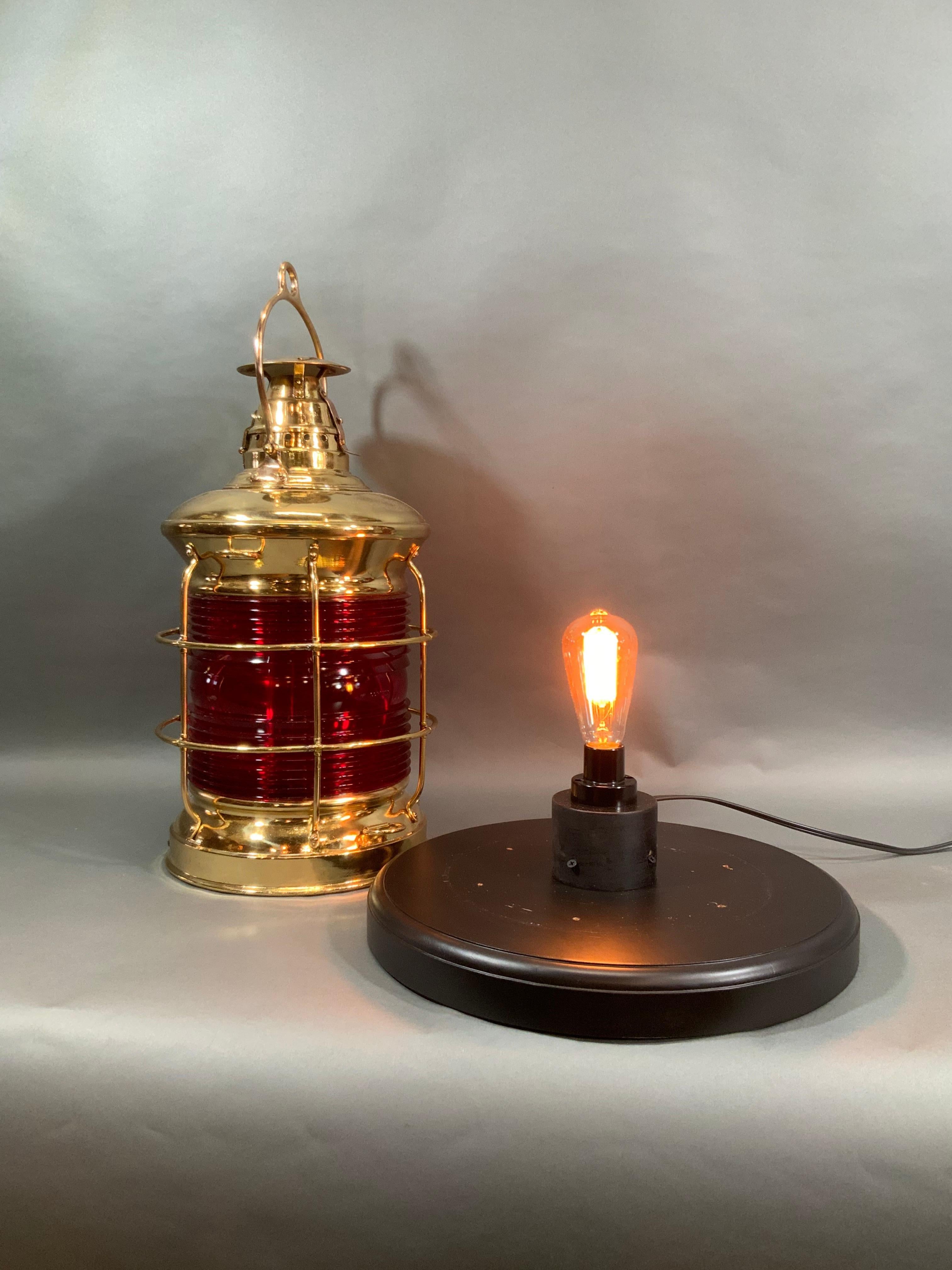 American Solid Brass Ship's Lantern by F.H. Lovell Co. of Arlington, New Jersey For Sale