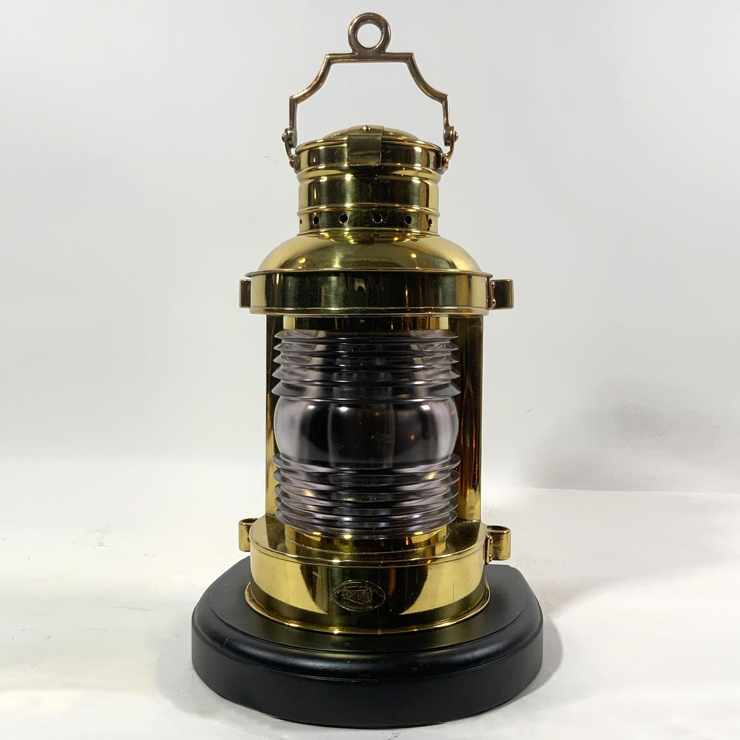 Solid Brass Ships Masthead Lantern by Perko In Good Condition For Sale In Norwell, MA