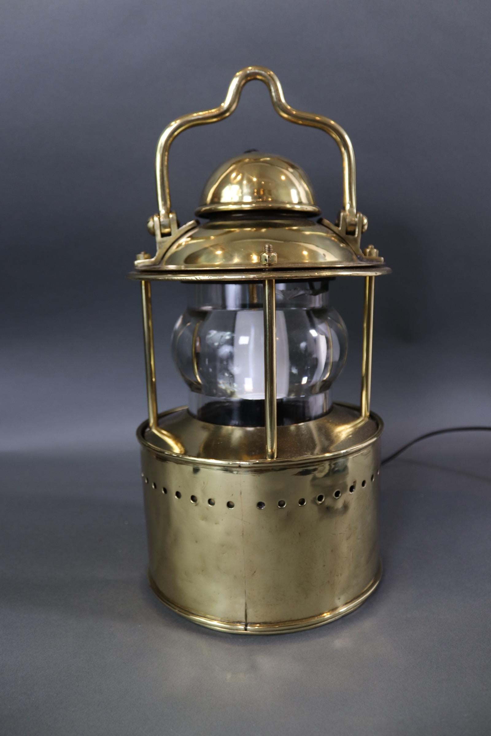 Solid Brass Ships Navigational Signal Lantern For Sale 1