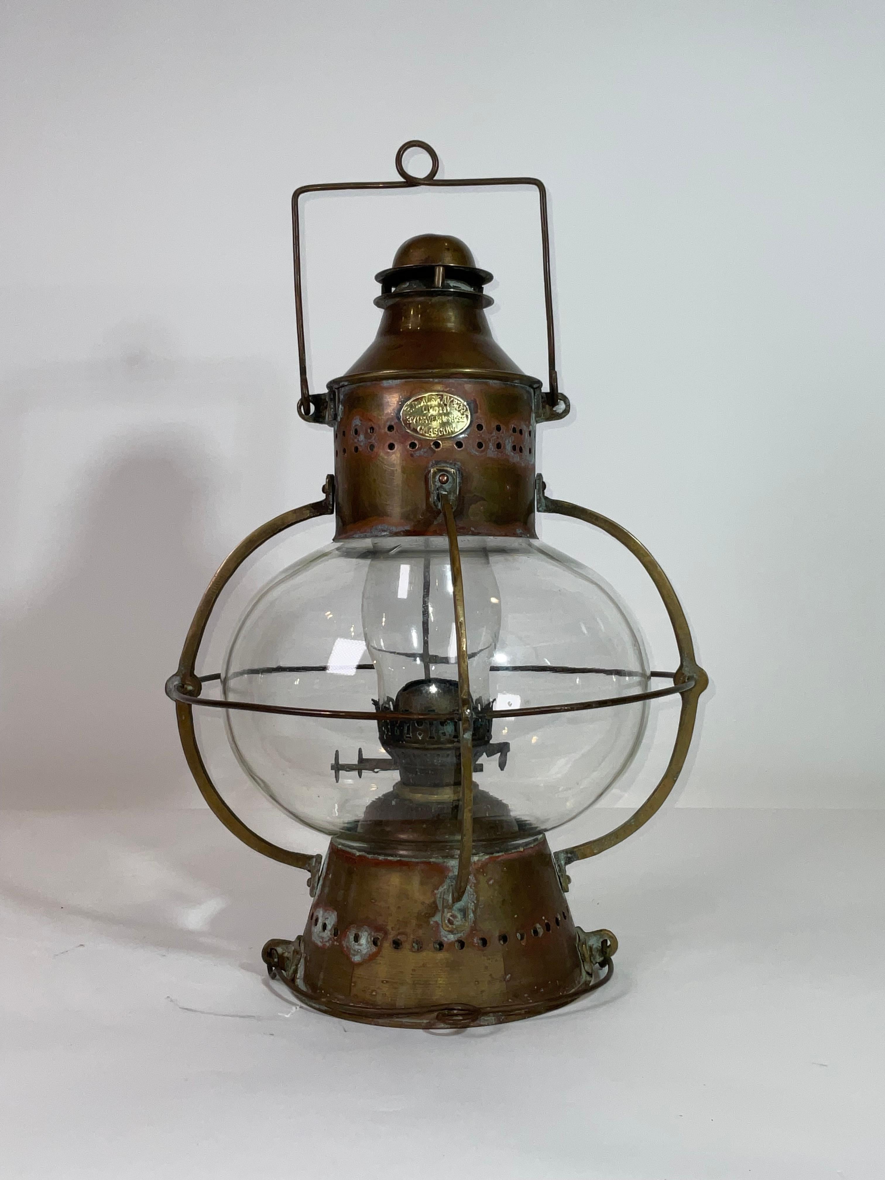 European Solid Brass Ships Onion Lantern For Sale
