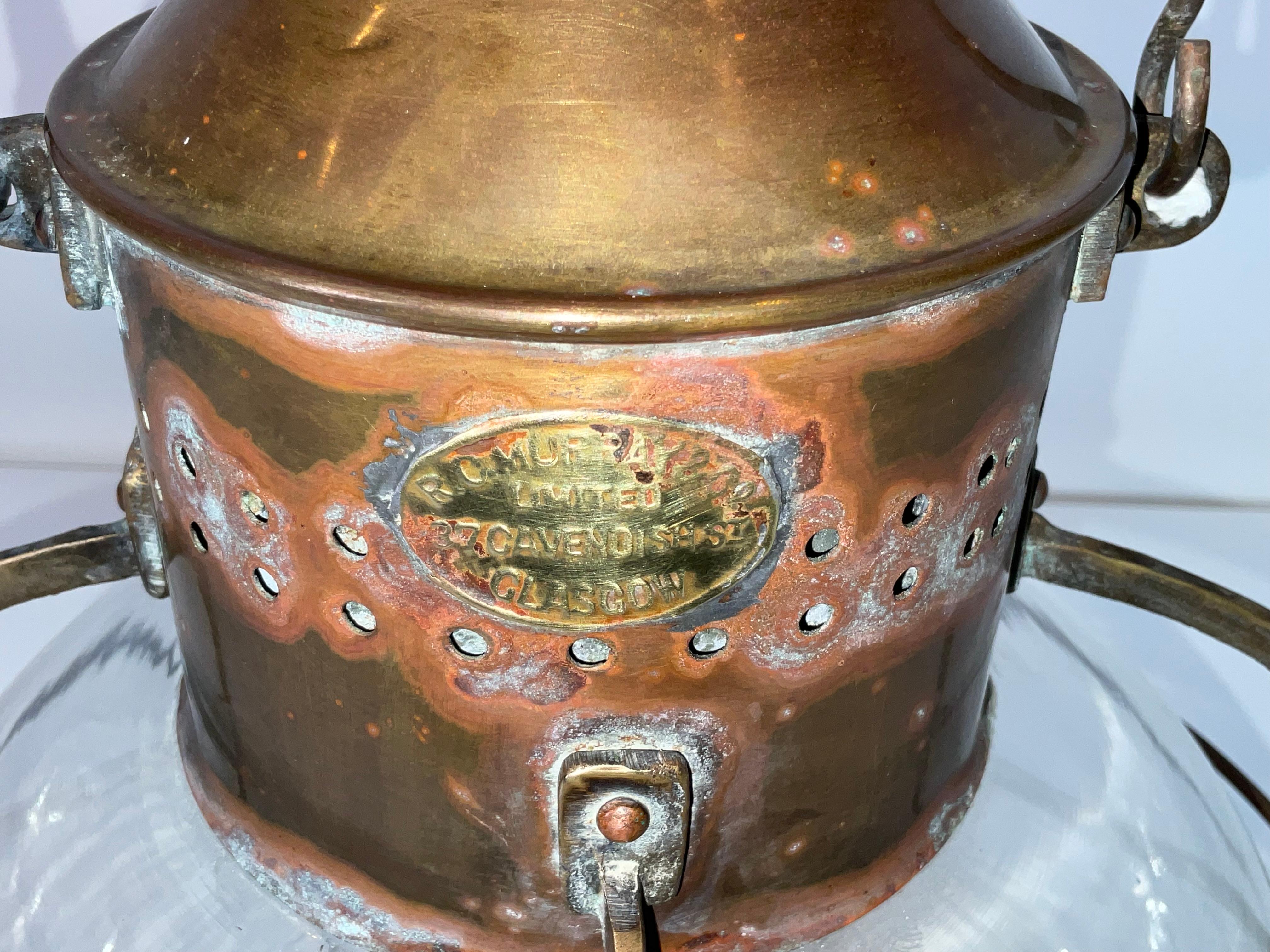 Early 20th Century Solid Brass Ships Onion Lantern For Sale