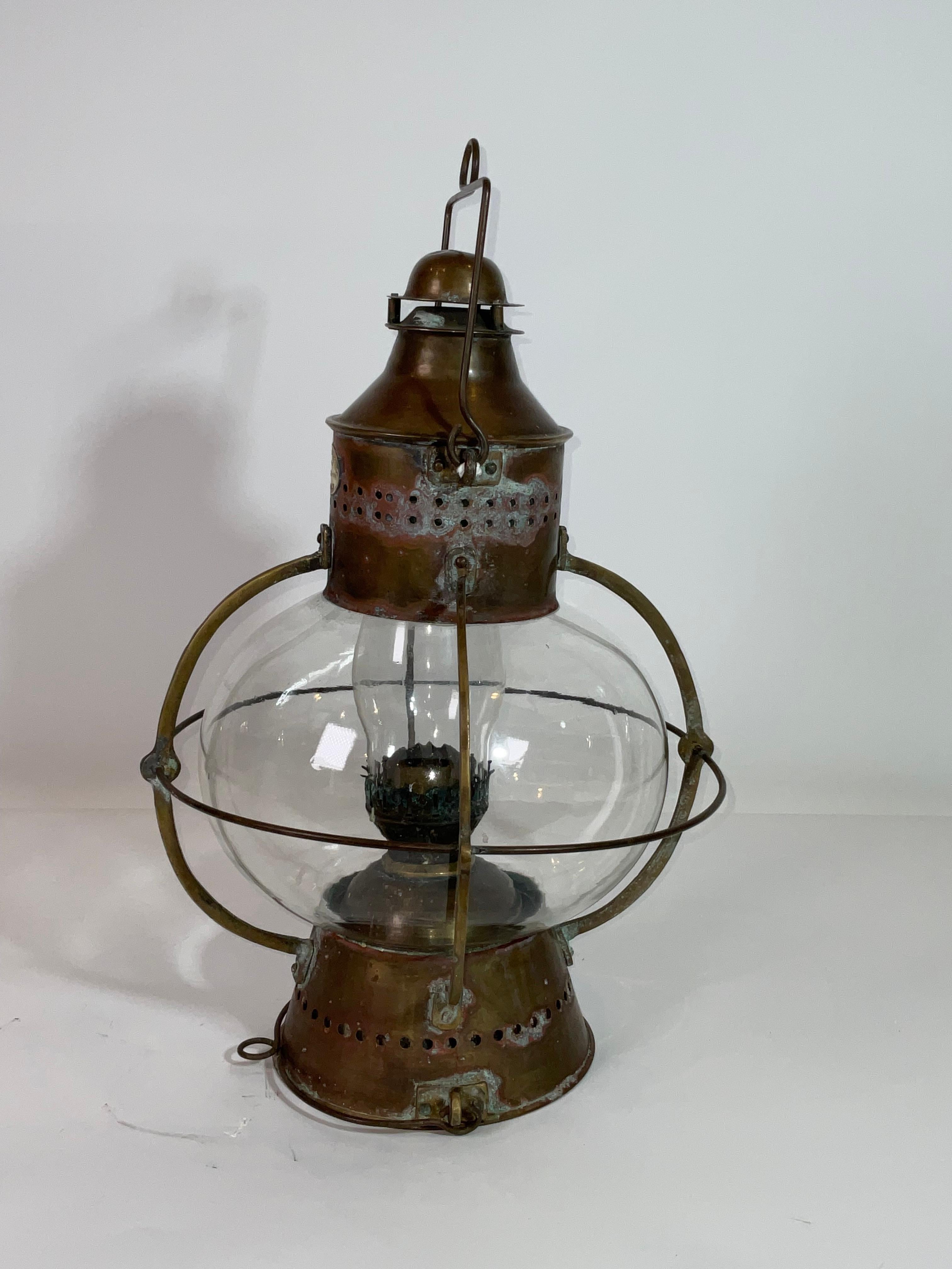 Solid Brass Ships Onion Lantern For Sale 2