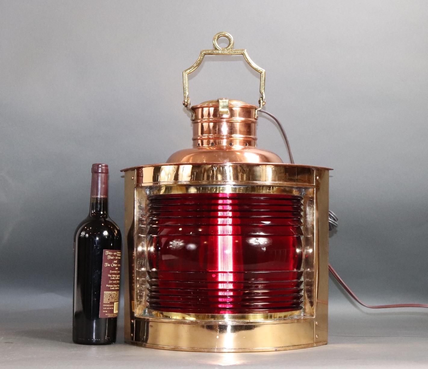 Solid Brass Ships Port Lantern In Good Condition For Sale In Norwell, MA