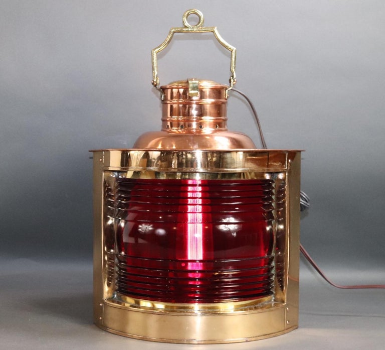 Solid Brass Ships Port Lantern For Sale at 1stDibs