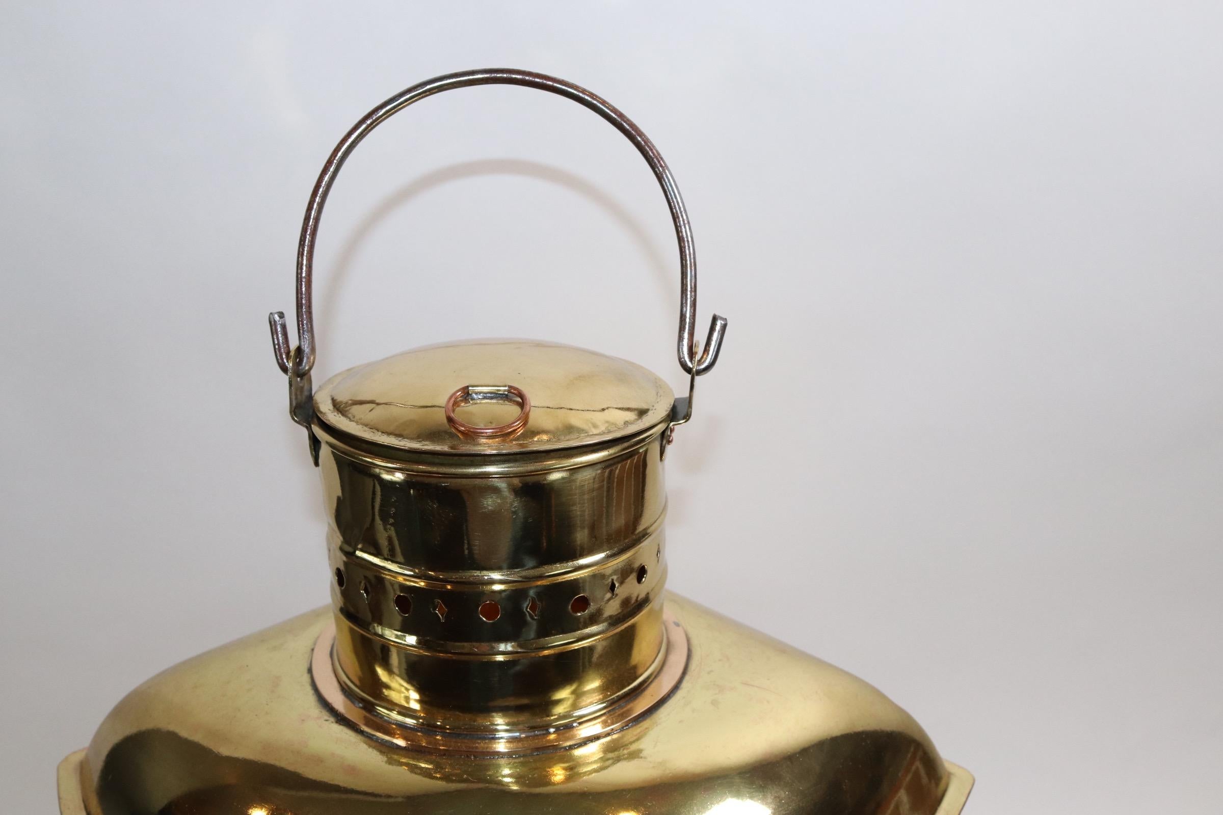 Mid-20th Century Solid Brass Ships Port Lantern For Sale