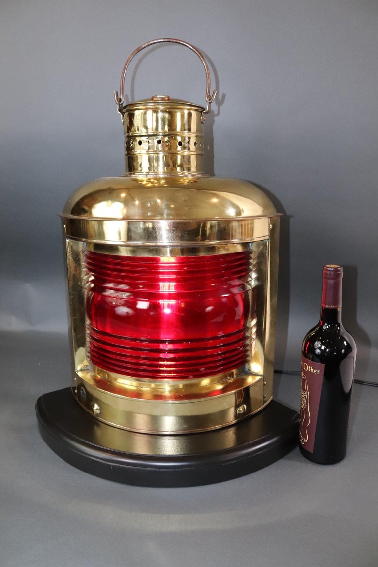 Solid Brass Ships Port Lantern For Sale at 1stDibs