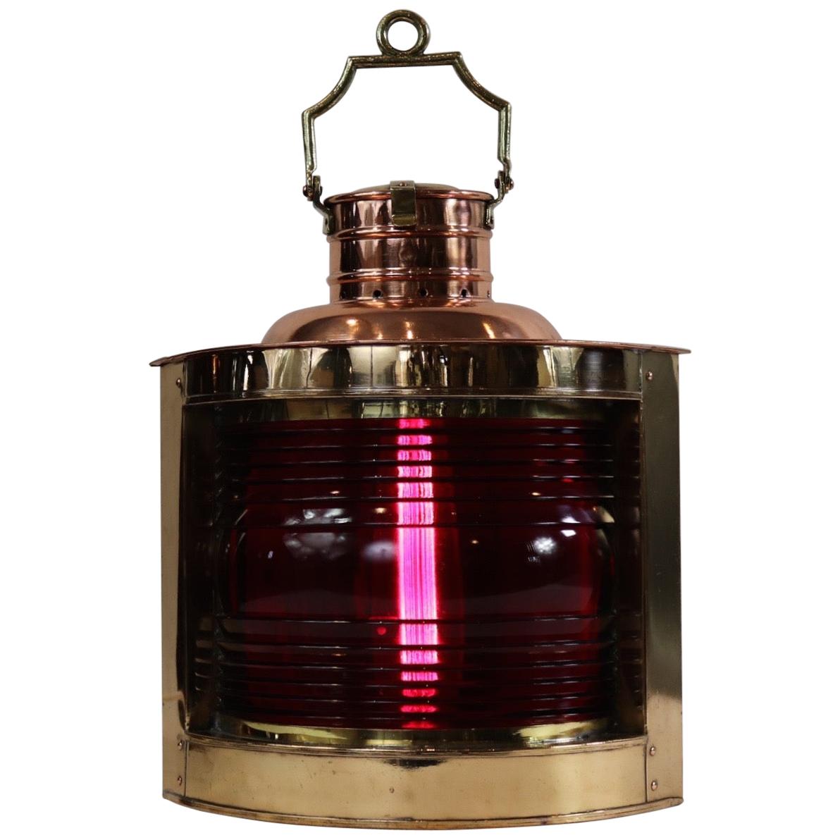 Solid Brass Ships Port Lantern For Sale