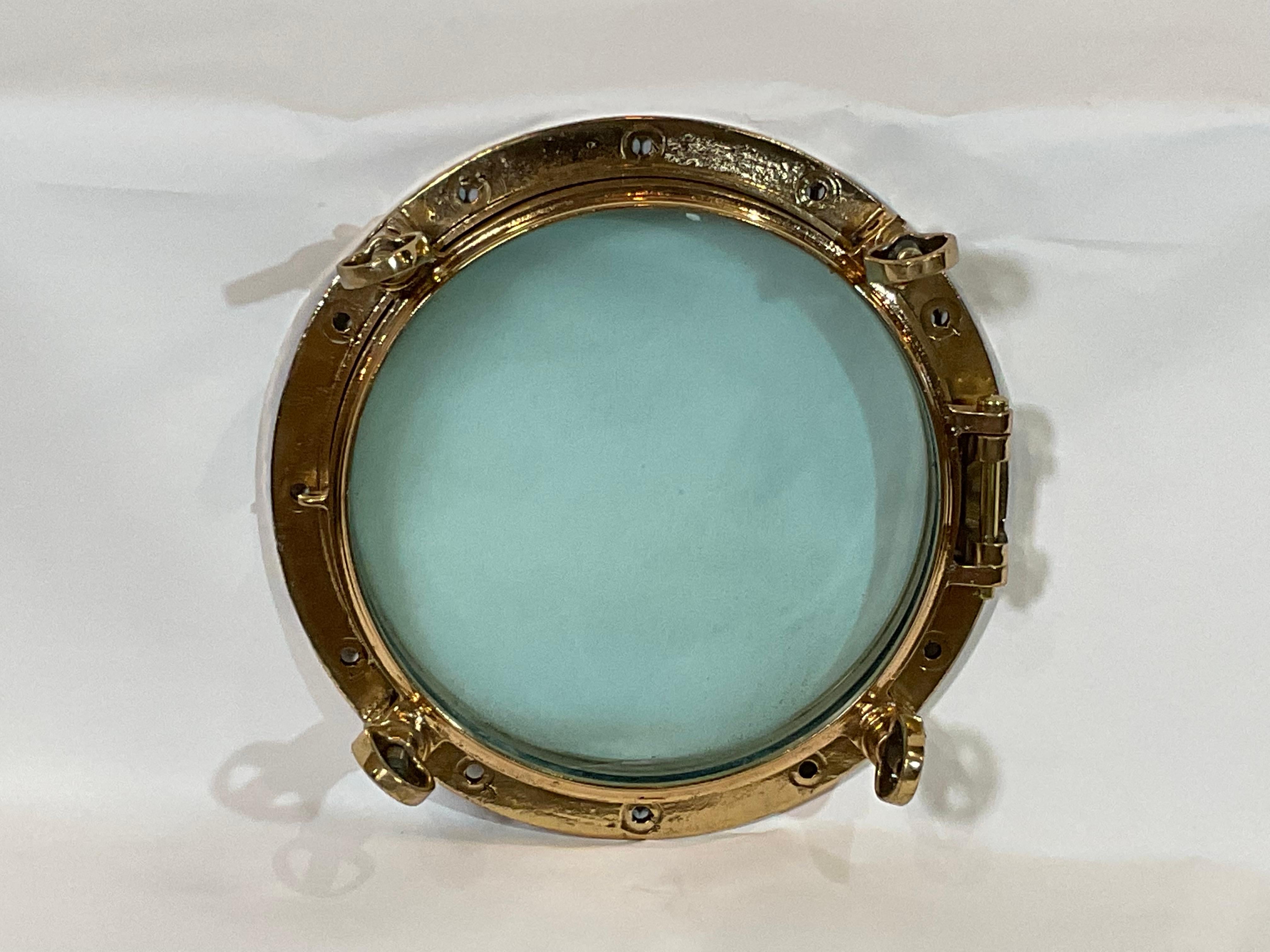 North American Solid Brass Ships Porthole For Sale