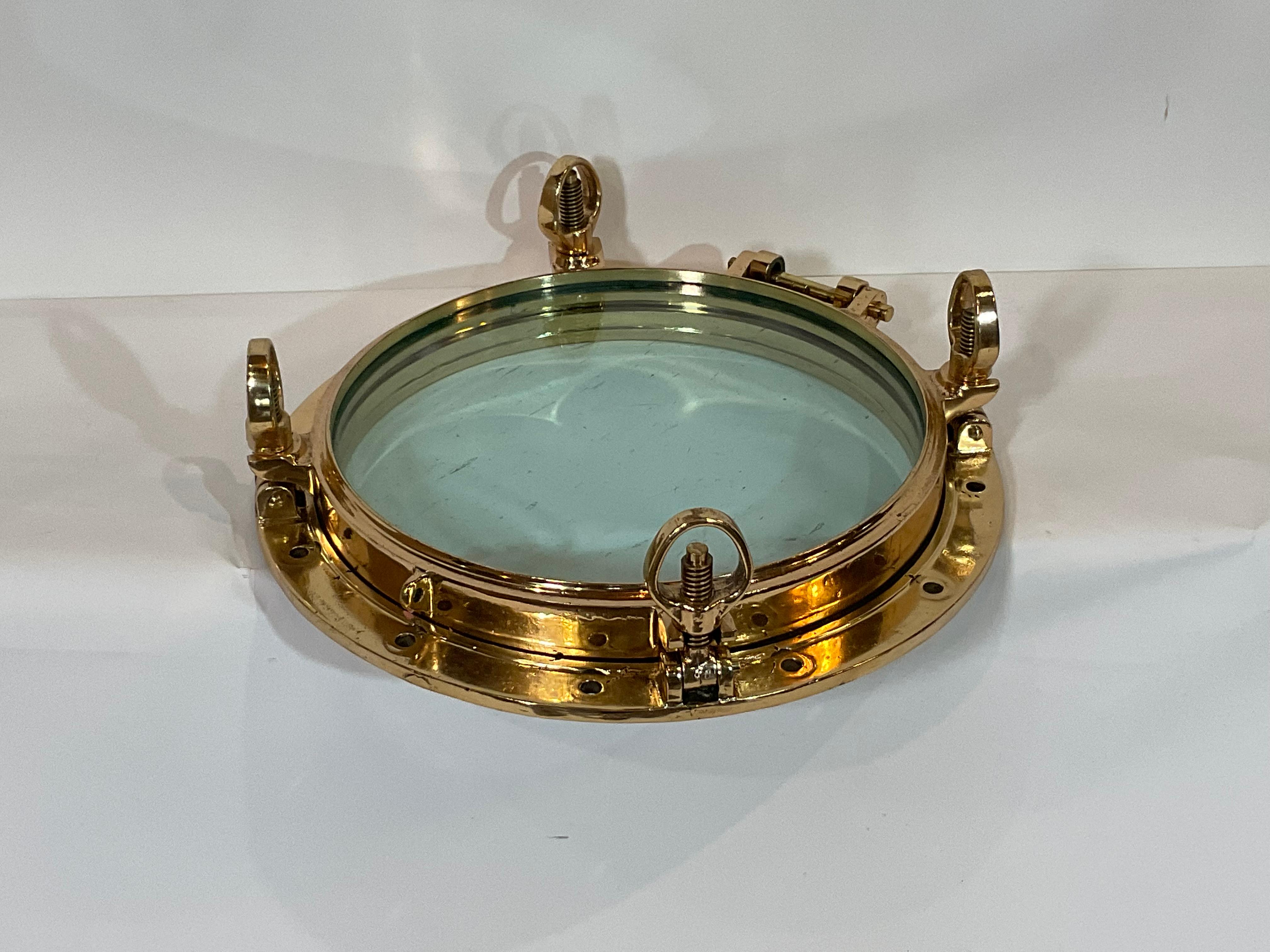 European Solid Brass Ships Porthole For Sale