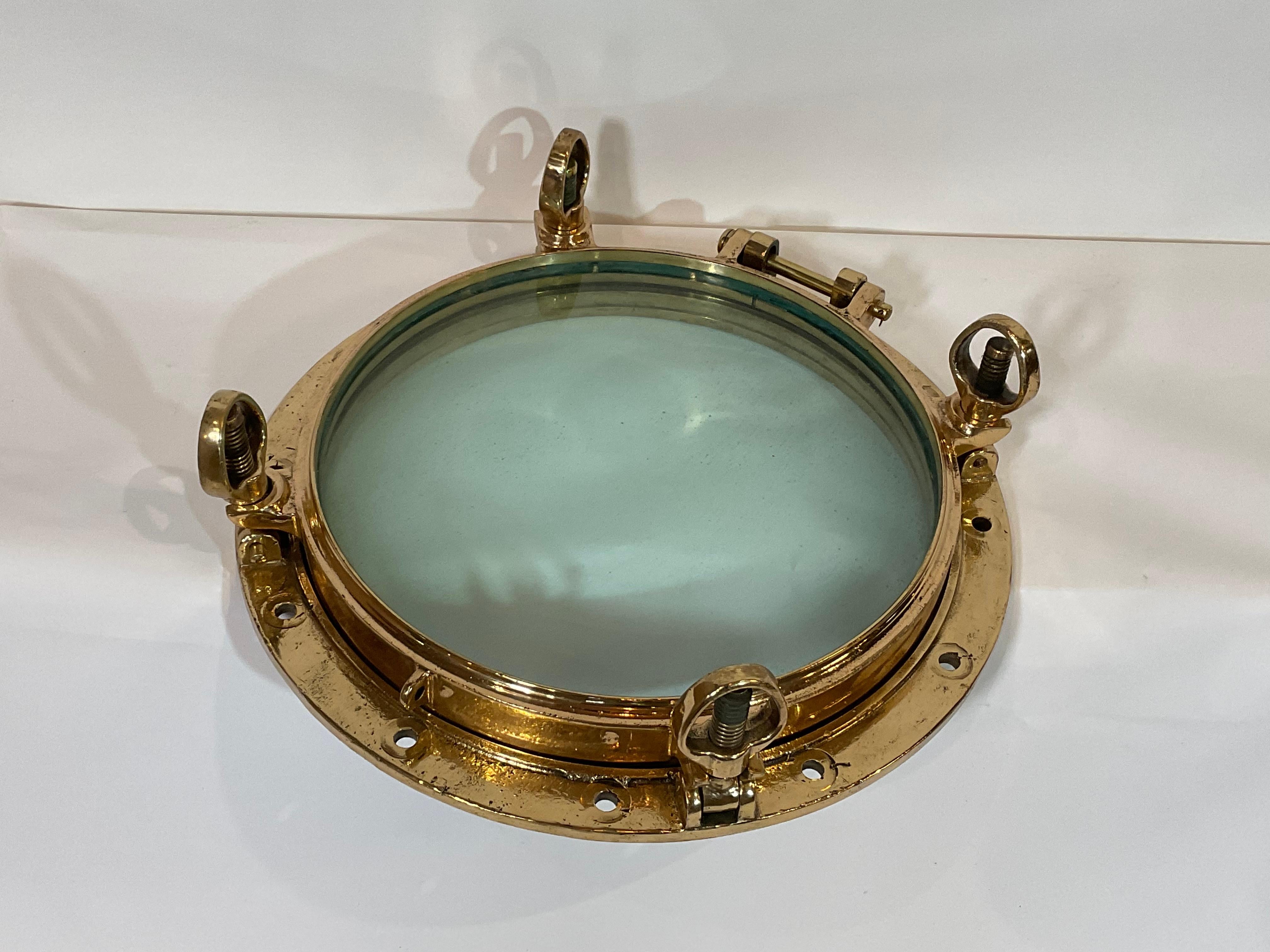 Glass Solid Brass Ships Porthole For Sale