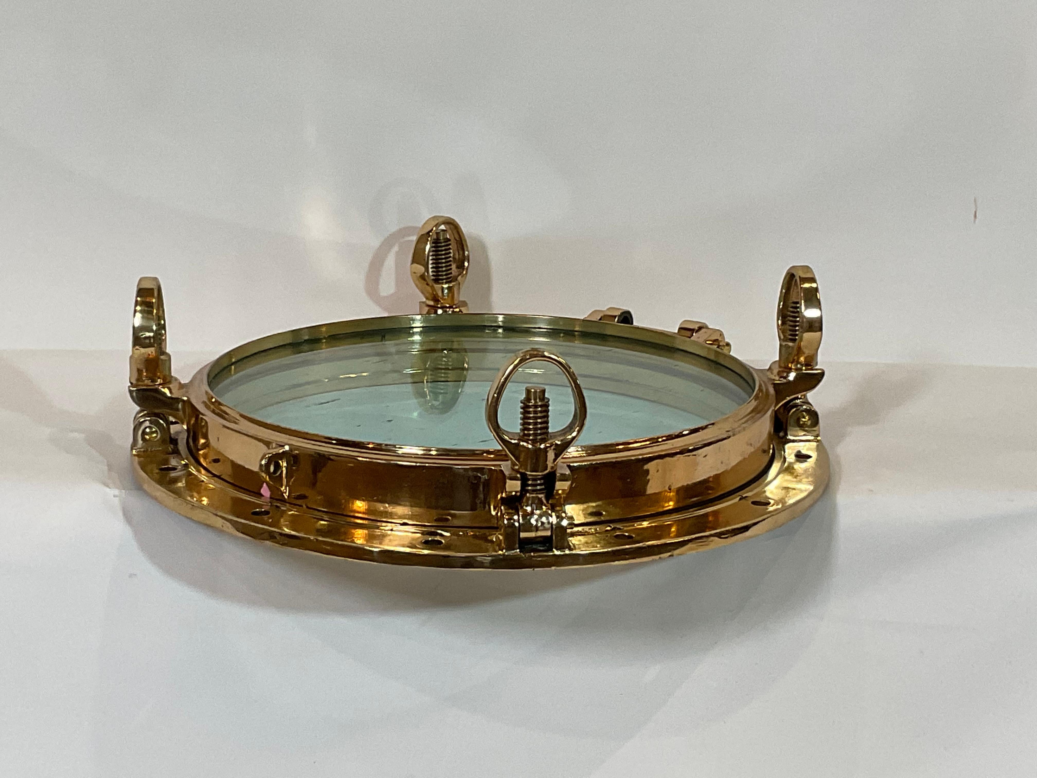Mid-20th Century Solid Brass Ships Porthole For Sale