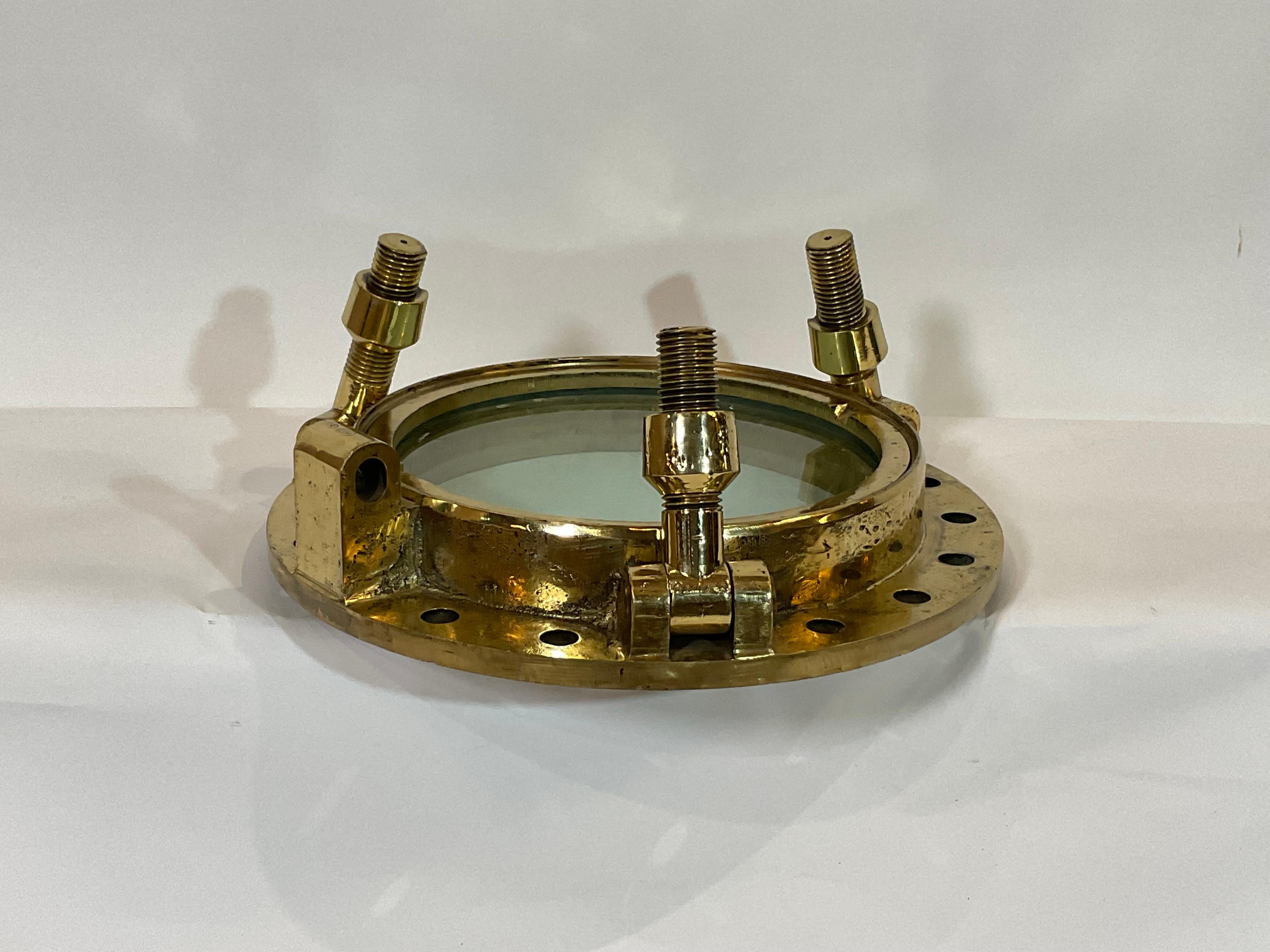 Glass Solid Brass Ships Porthole For Sale